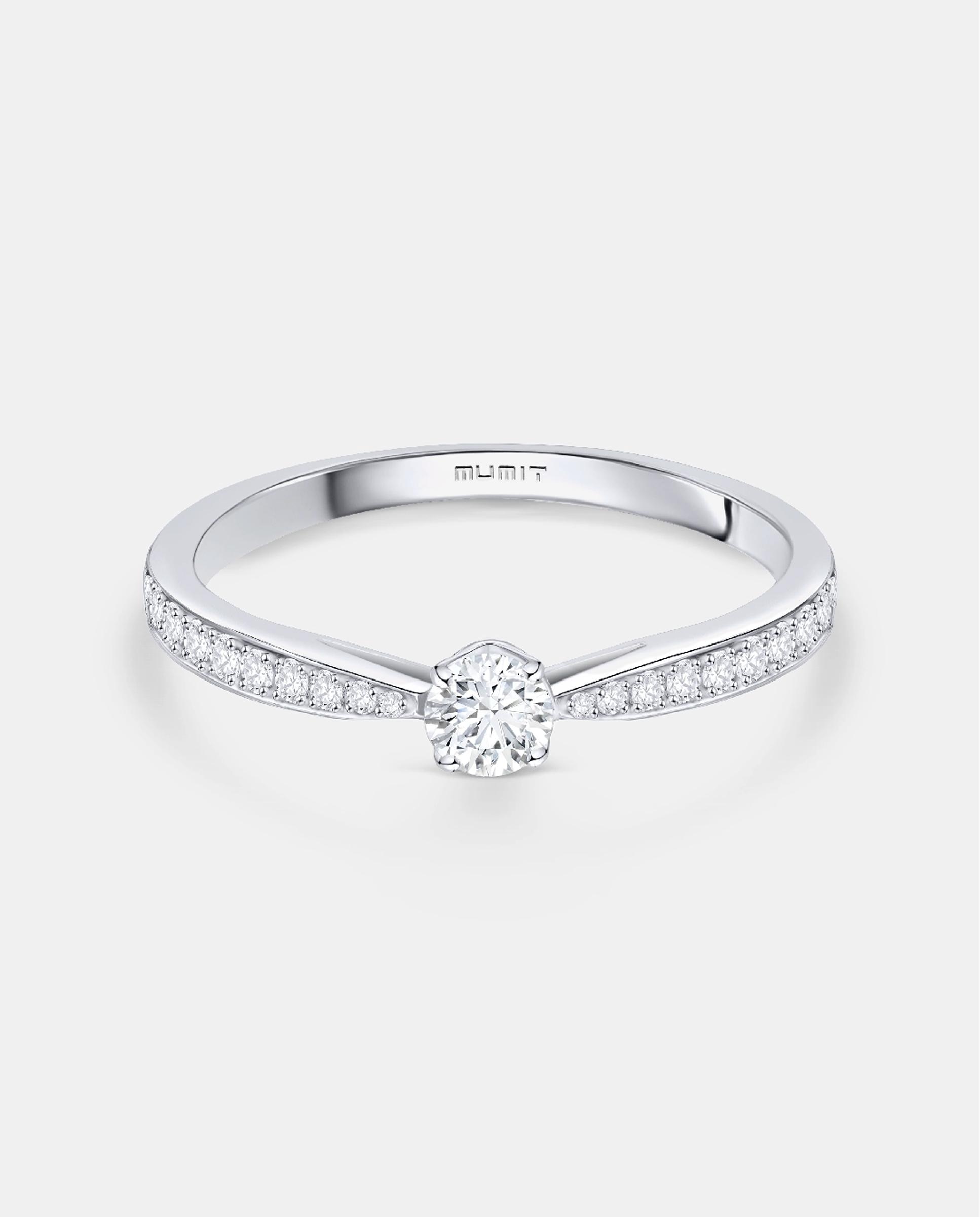 Anillo de compromiso always pavé de diamantes 0,30 cts. en oro de 18 kt - MUMIT - Blanco Blanco-3