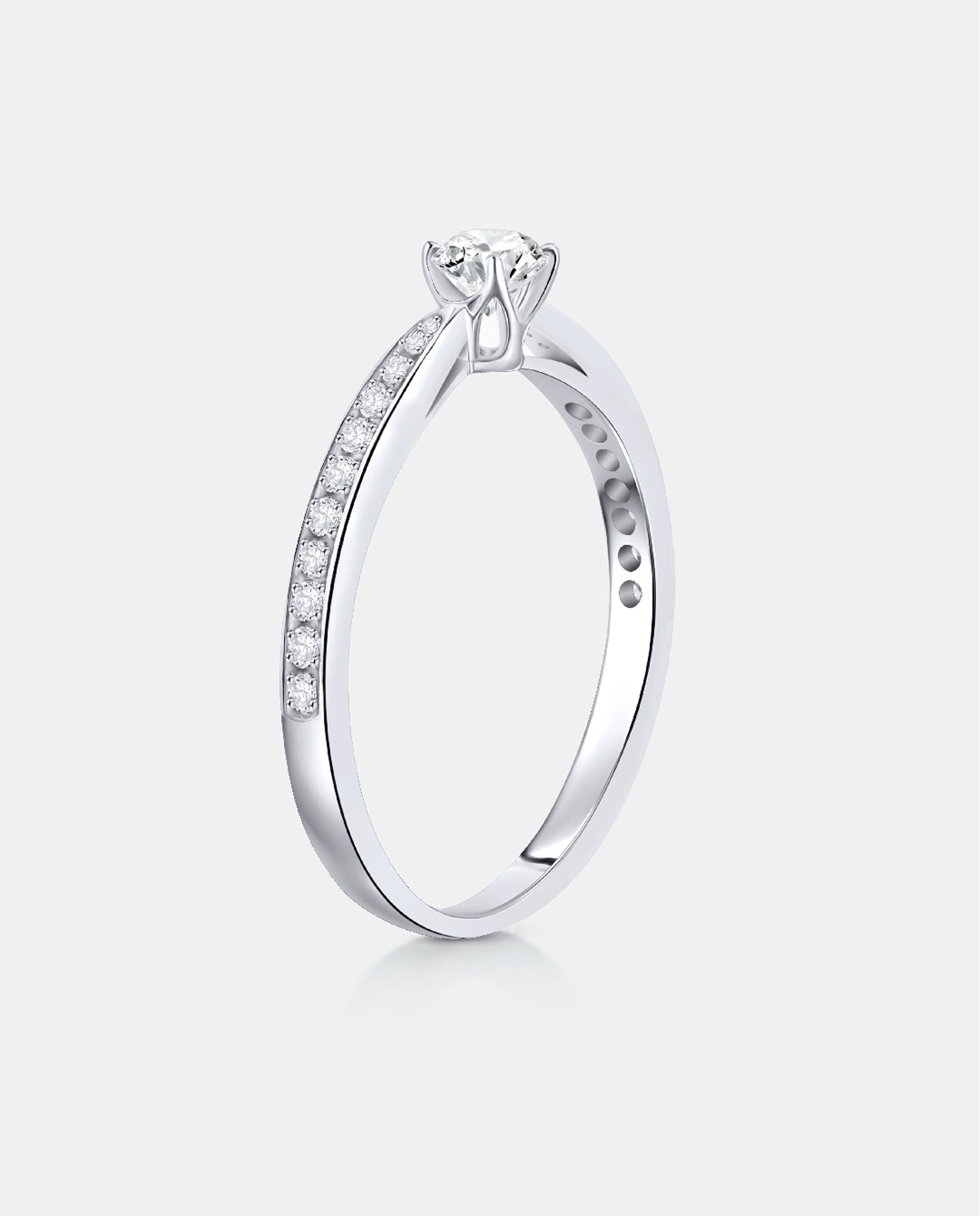Anillo de compromiso always pavé de diamantes 0,30 cts. en oro de 18 kt - MUMIT - Blanco Blanco-4