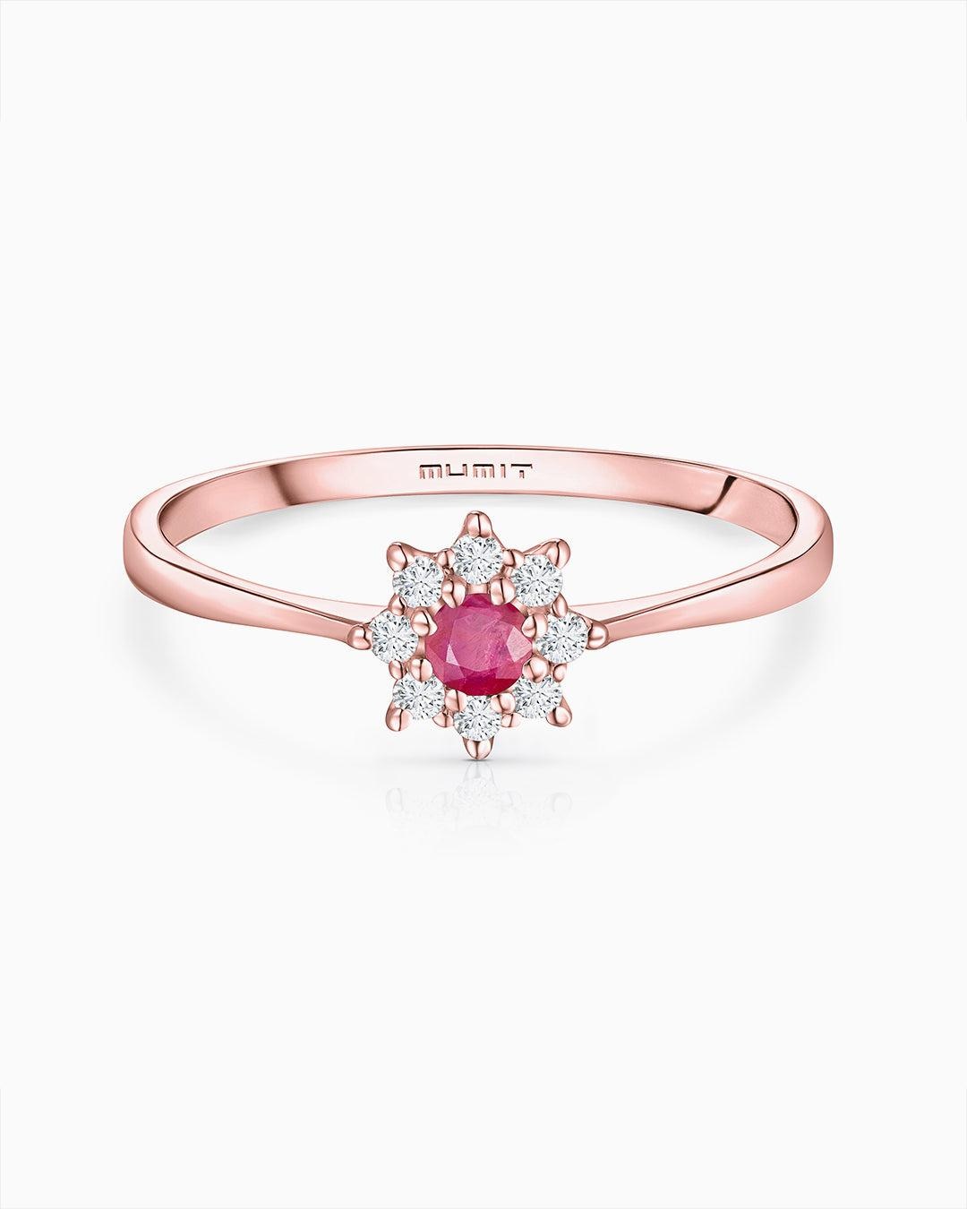 Imagen 0 de Sortija astrid de rubí y diamantes en oro rosa de 18 kt Rosa