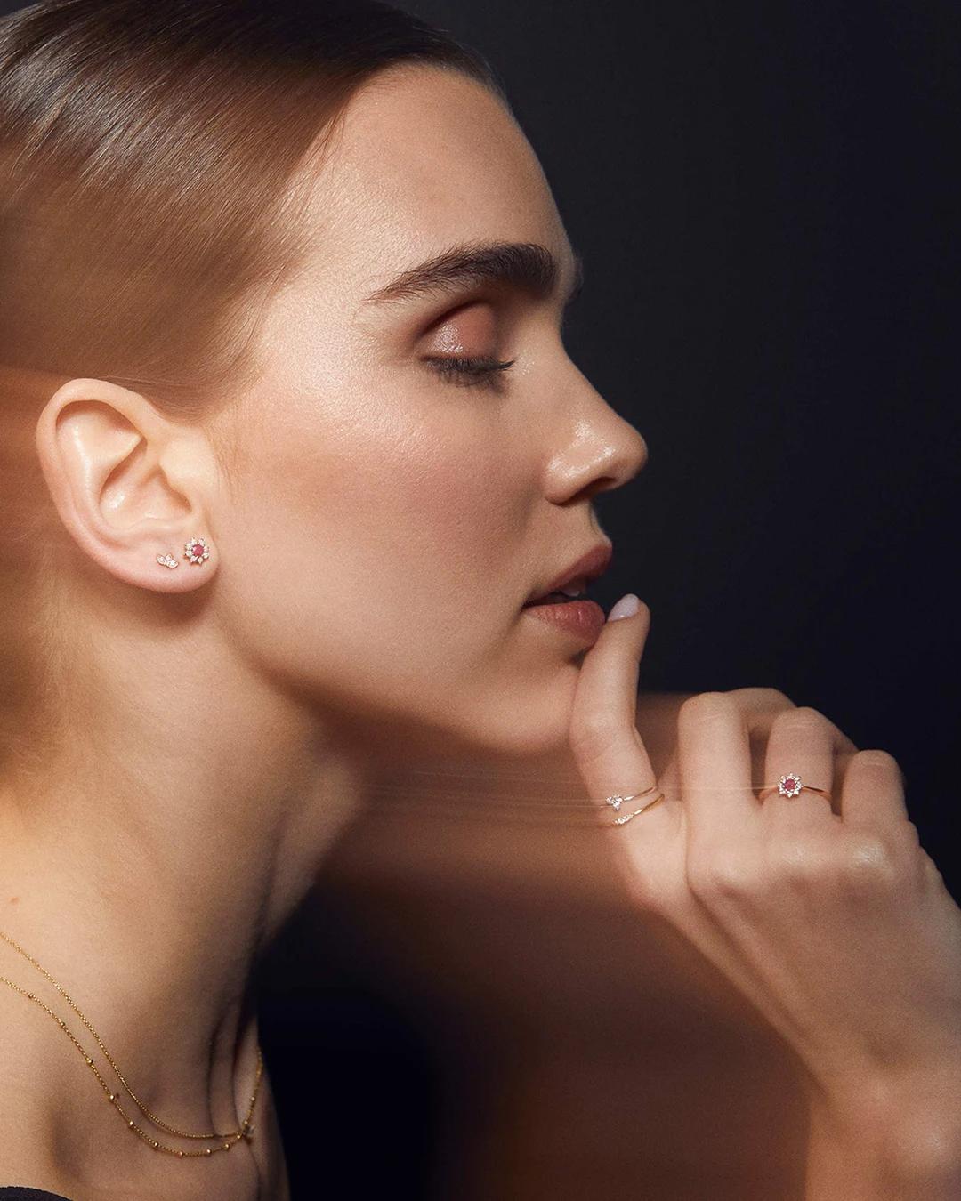 Sortija astrid de rubí y diamantes en oro rosa de 18 kt - MUMIT - Rosa Rosa-3