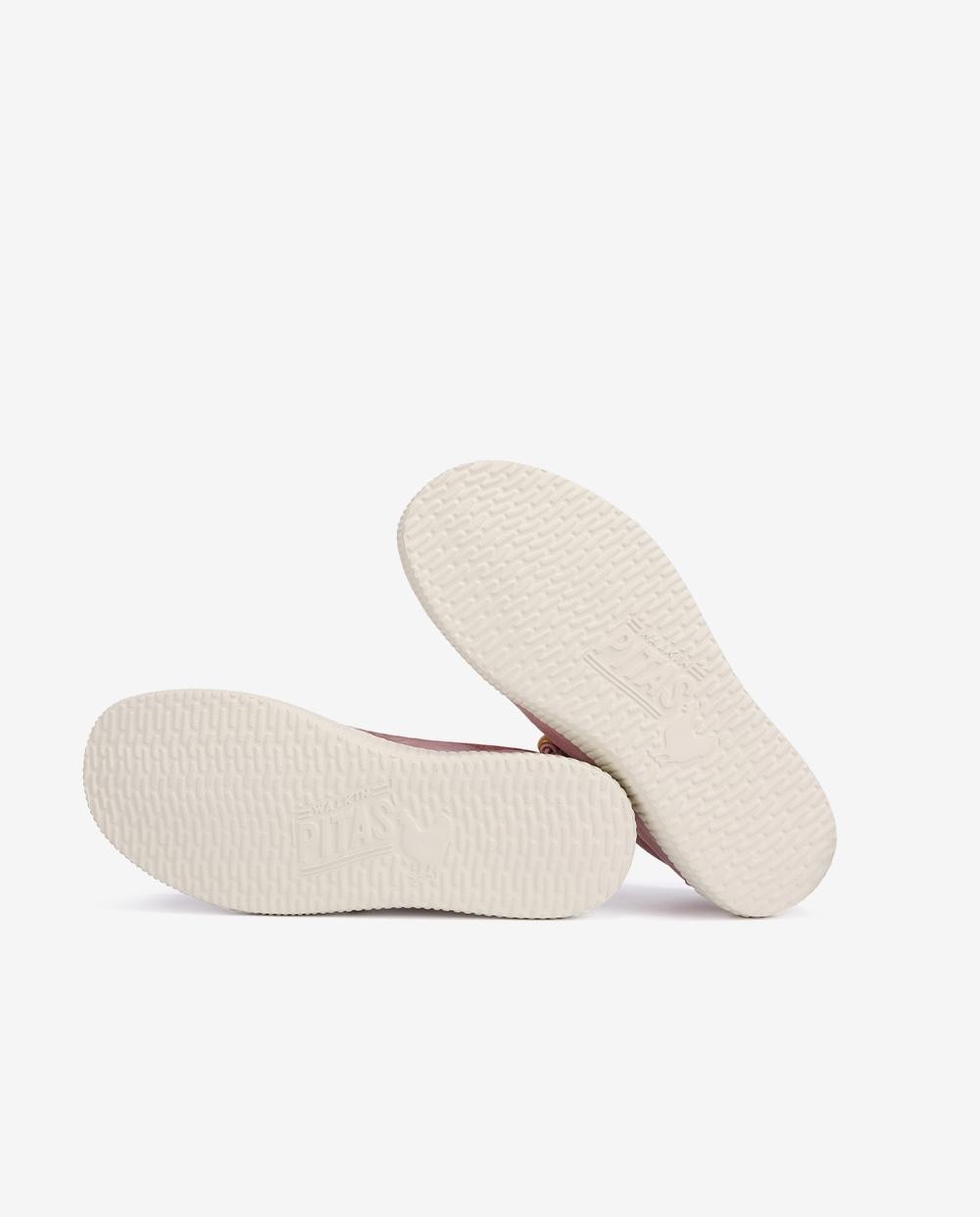 Zapatos planos confort de mujer tipo wallabi en algodón lavado - Walk In Pitas - Rosa Rosa-5