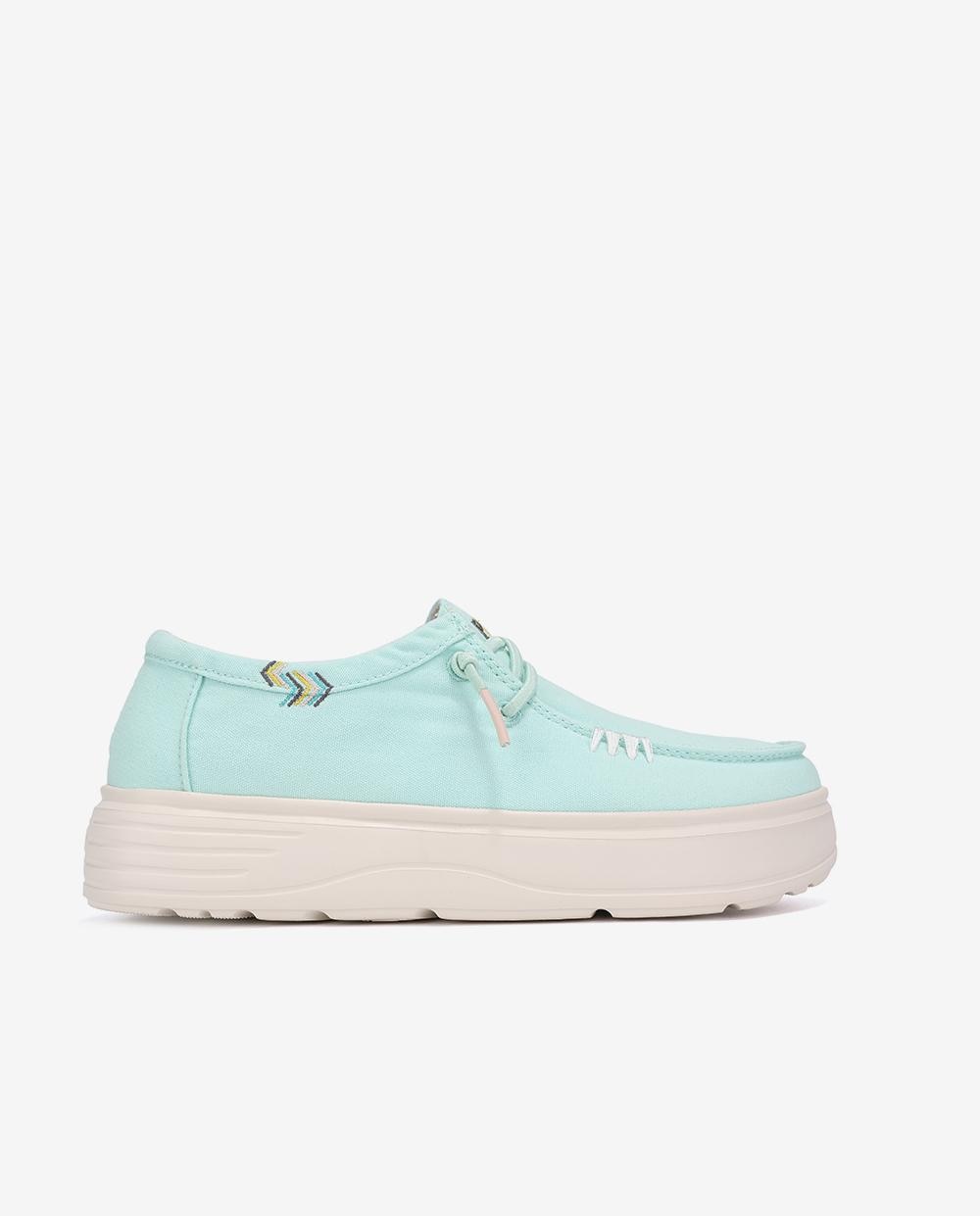 Zapatos planos confort de mujer tipo wallabi con suela block - Walk In Pitas - Verde Agua Verde Agua-1