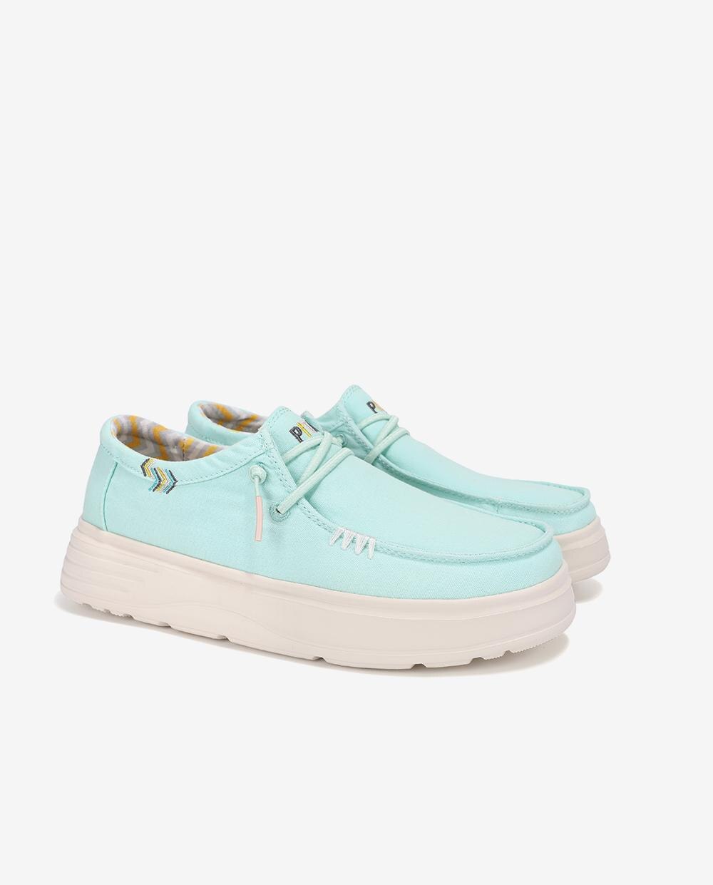 Zapatos planos confort de mujer tipo wallabi con suela block - Walk In Pitas - Verde Agua Verde Agua-3