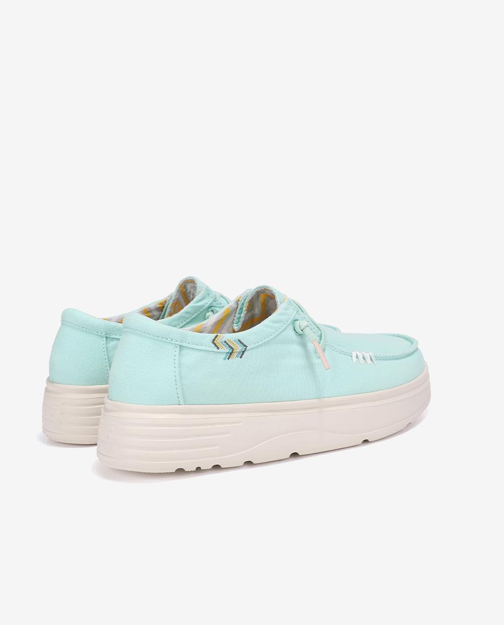 Zapatos planos confort de mujer tipo wallabi con suela block - Walk In Pitas - Verde Agua Verde Agua-2