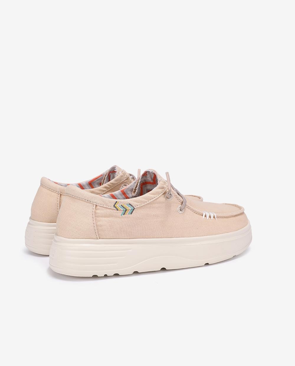 Zapatos planos confort de mujer tipo wallabi con suela block - Walk In Pitas - Beige Beige-2