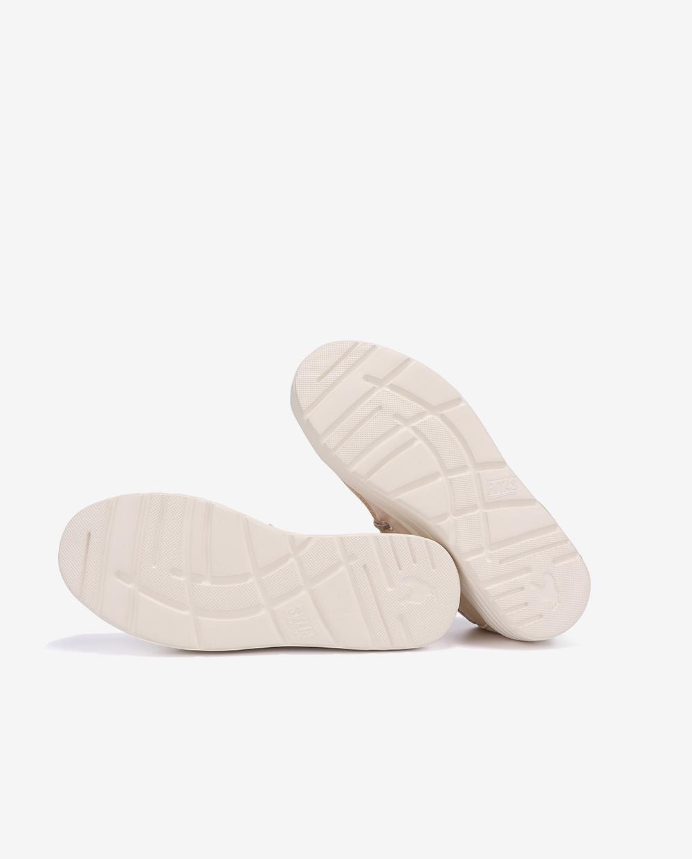 Zapatos planos confort de mujer tipo wallabi con suela block - Walk In Pitas - Beige Beige-5