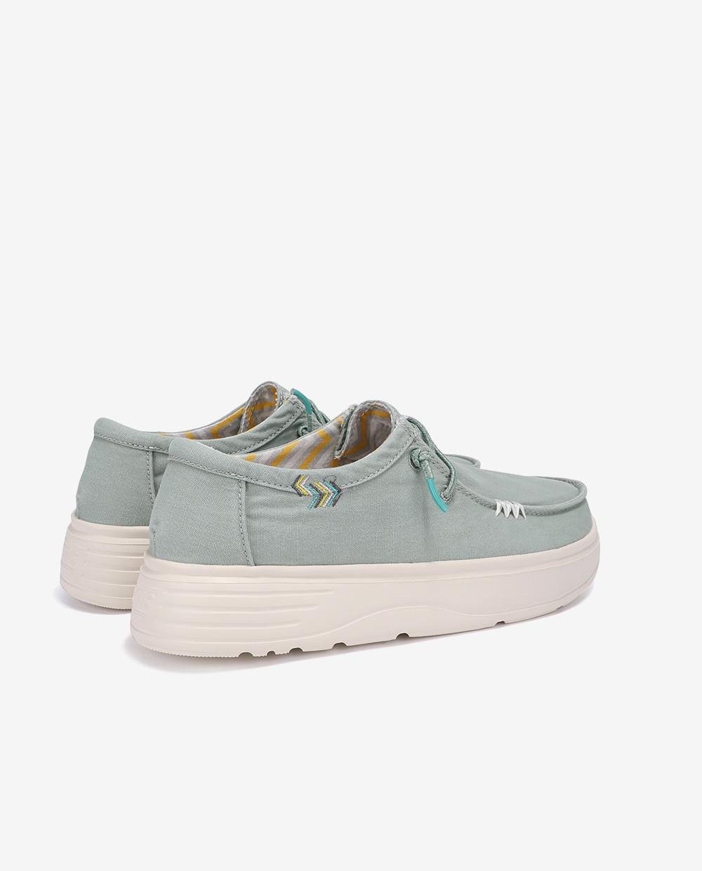 Zapatos planos confort de mujer tipo wallabi con suela block - Walk In Pitas - Verde Verde-3