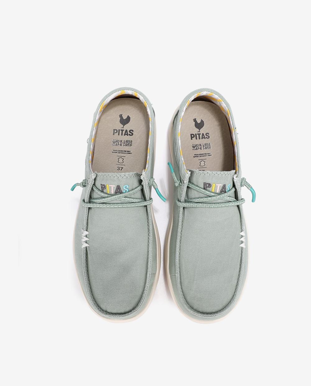 Zapatos planos confort de mujer tipo wallabi con suela block - Walk In Pitas - Verde Verde-5