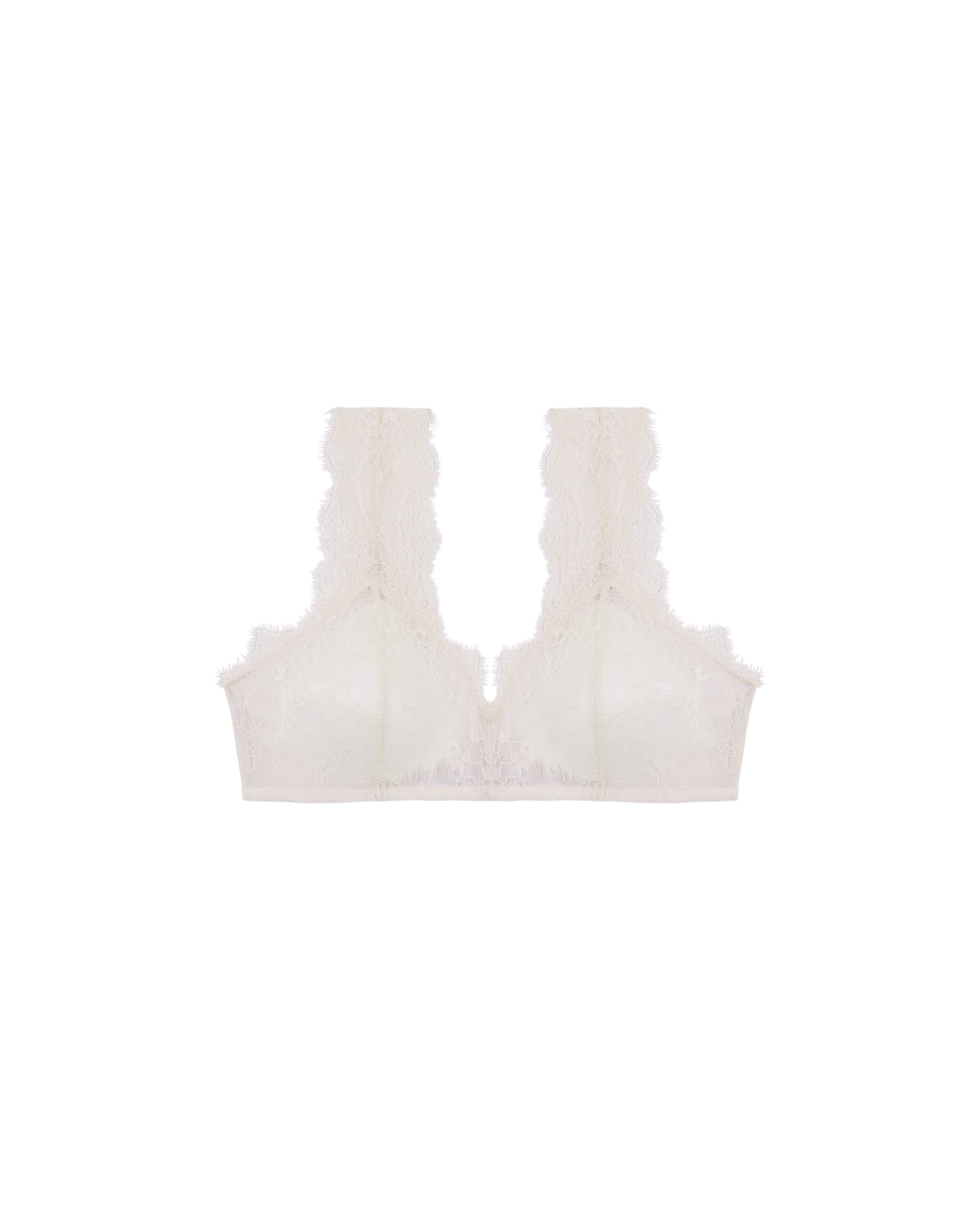 Sujetador bralette halter de encaje floral - Black Limba - Crema Crema-7