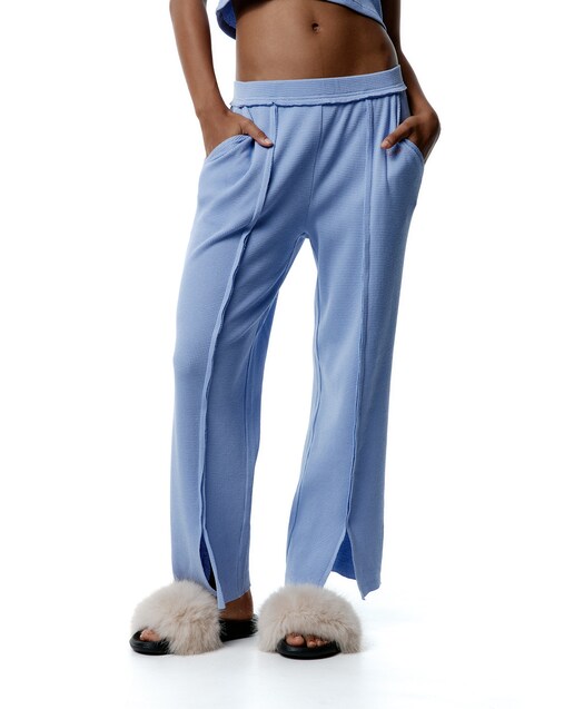 Imagen 0 de Pantalón deportivo de mujer de algodón wafle