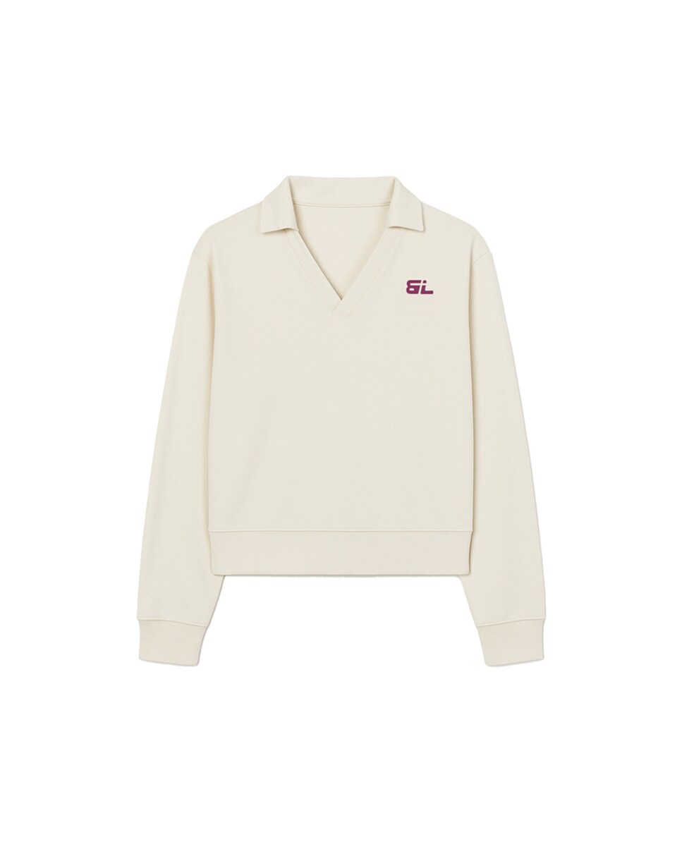 Sudadera deportiva de mujer de modal con cuello polo · Black Limba - Main Image