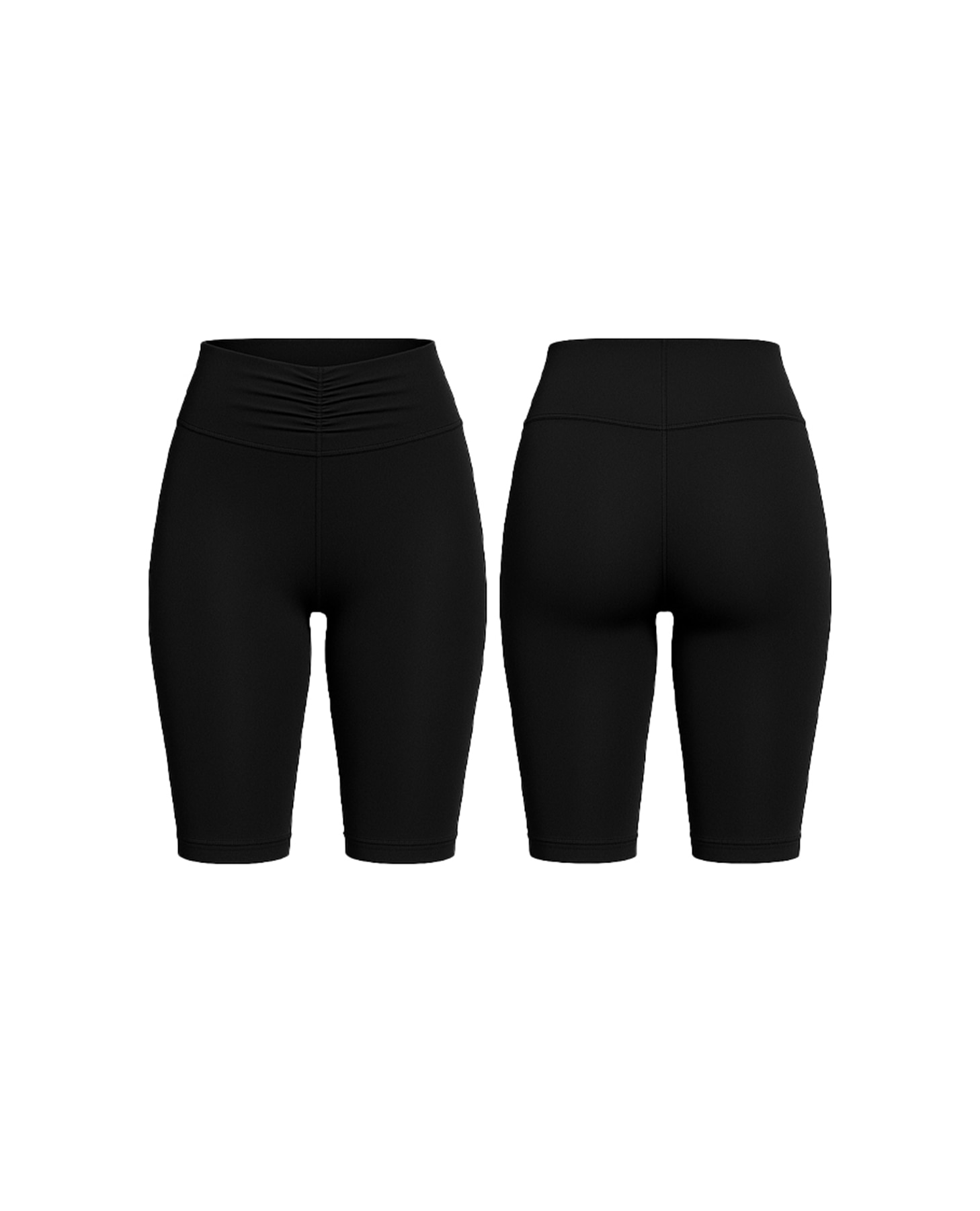 Short deportivo de mujer con cintura fruncida y alta sujeción - Black Limba - Negro Negro-8