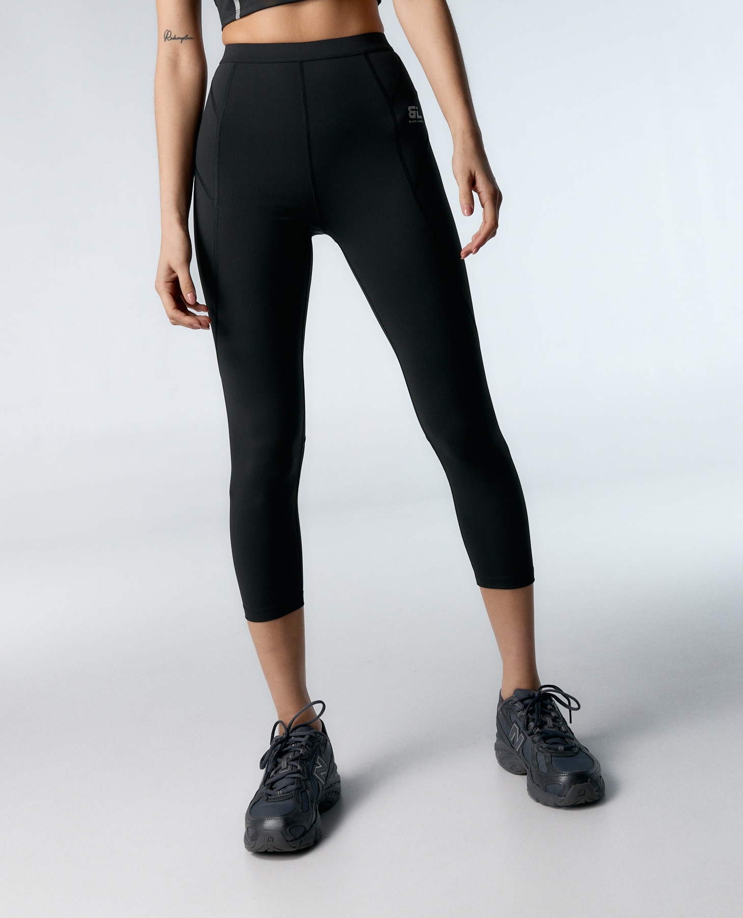 Legging deportivo de mujer de alta sujeción con detalles reflectantes - Black Limba - Negro Negro-1