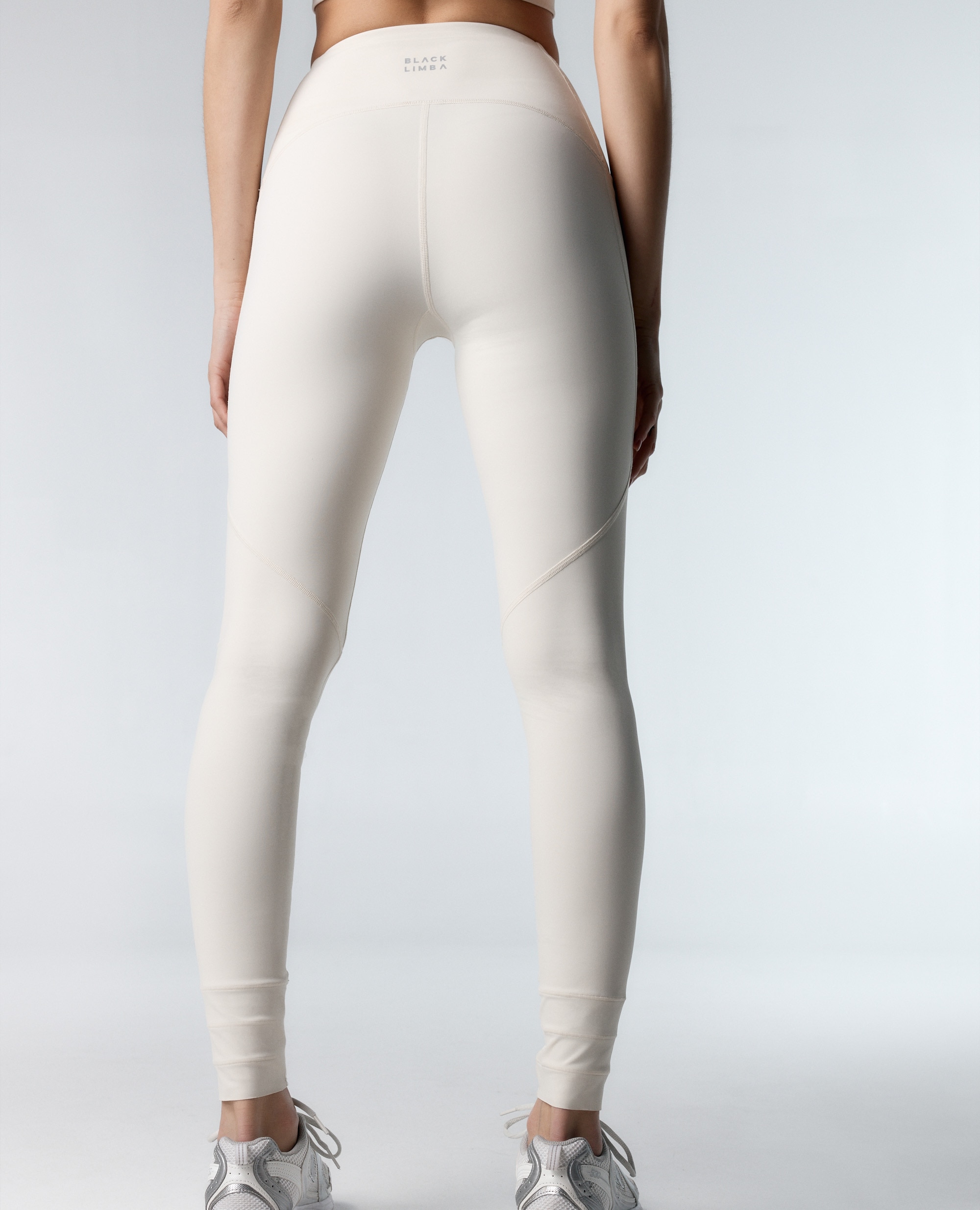 Legging deportivo de mujer recortable y compresivo - Black Limba - Crema Crema-2