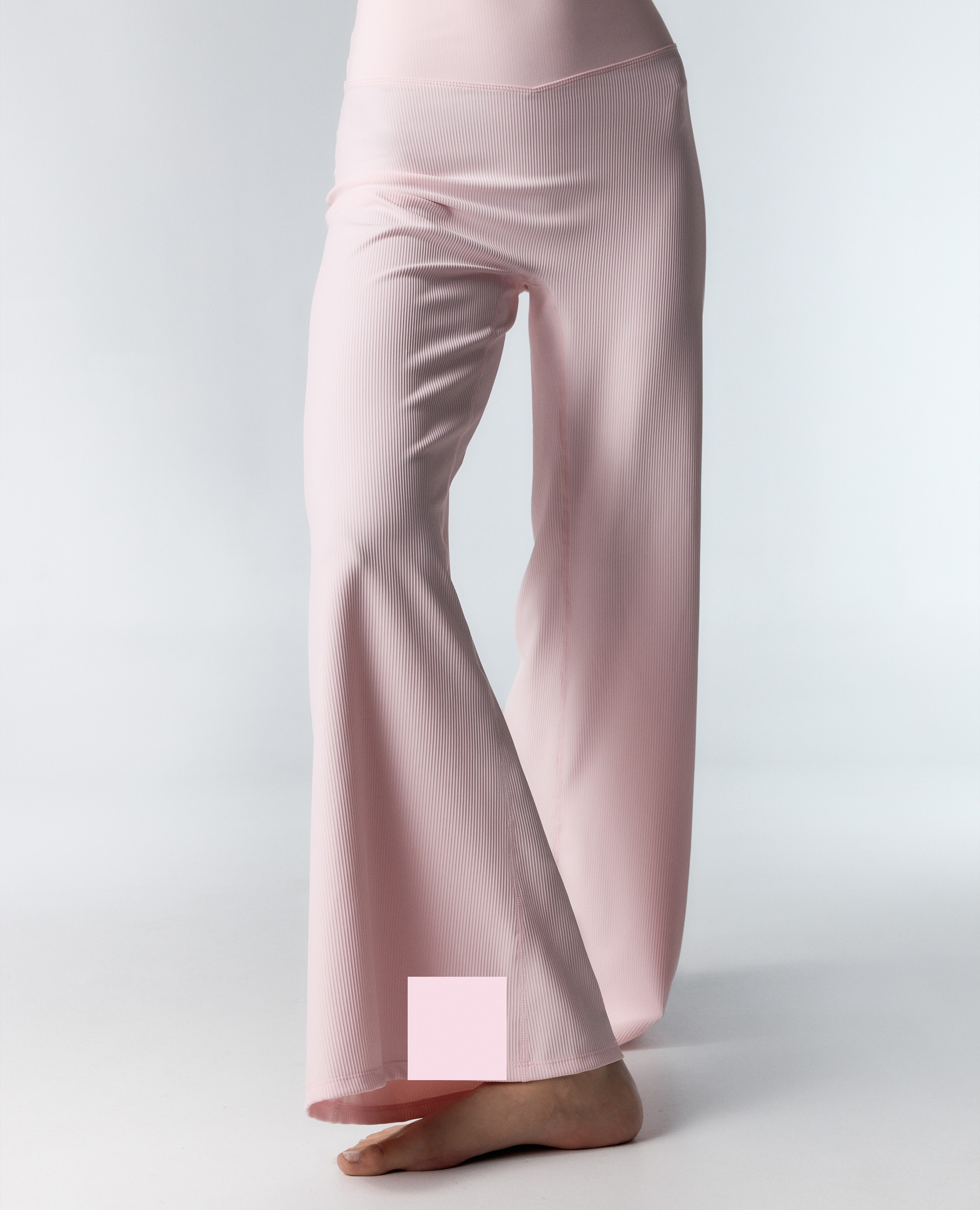 Pantalones deportivos de mujer de canalé con pierna ancha - Black Limba - Rosa claro Rosa claro-1
