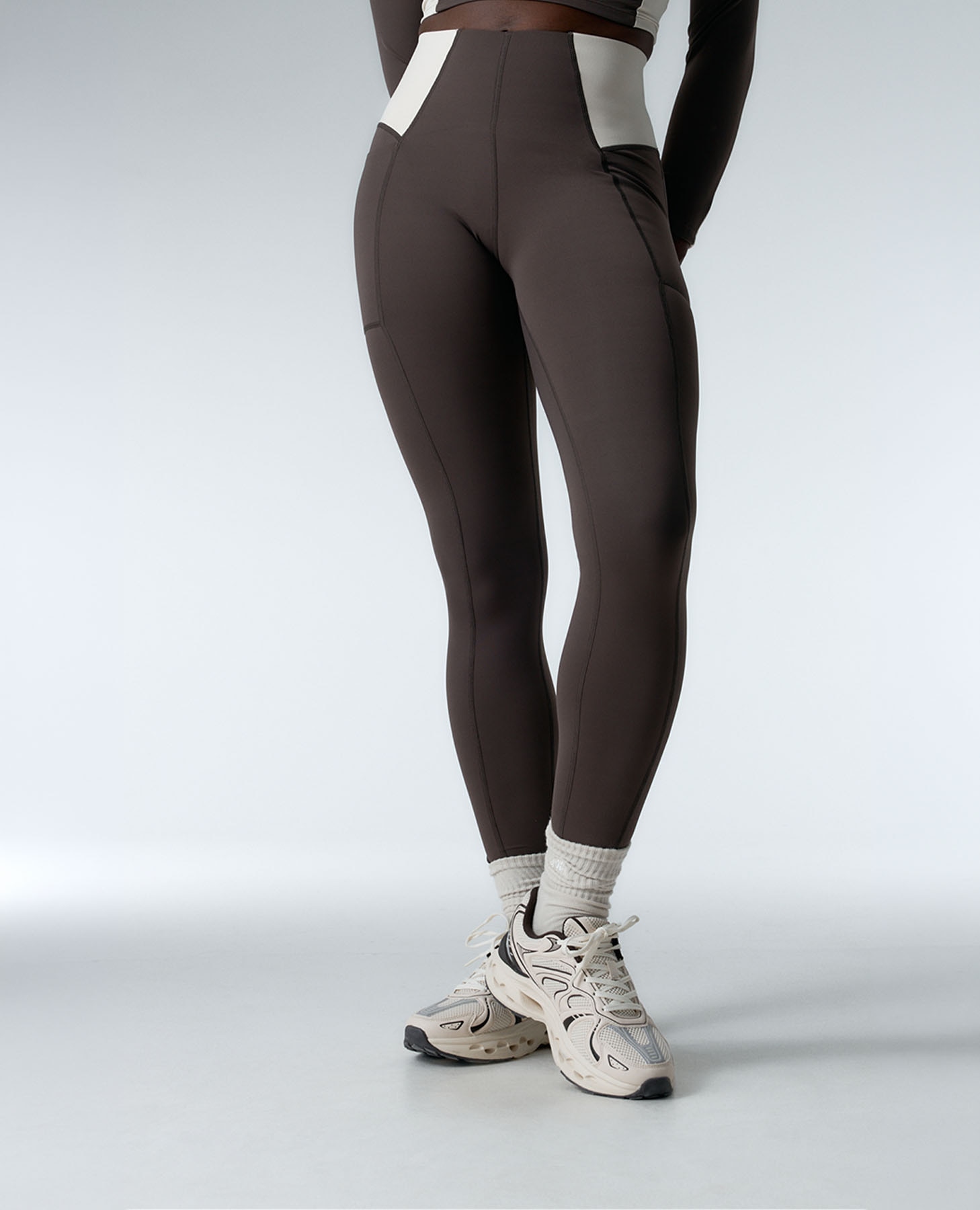 Legging deportivo de mujer con cintura bonded de alta sujeción - Black Limba - Marrón chocolate Marrón chocolate-1