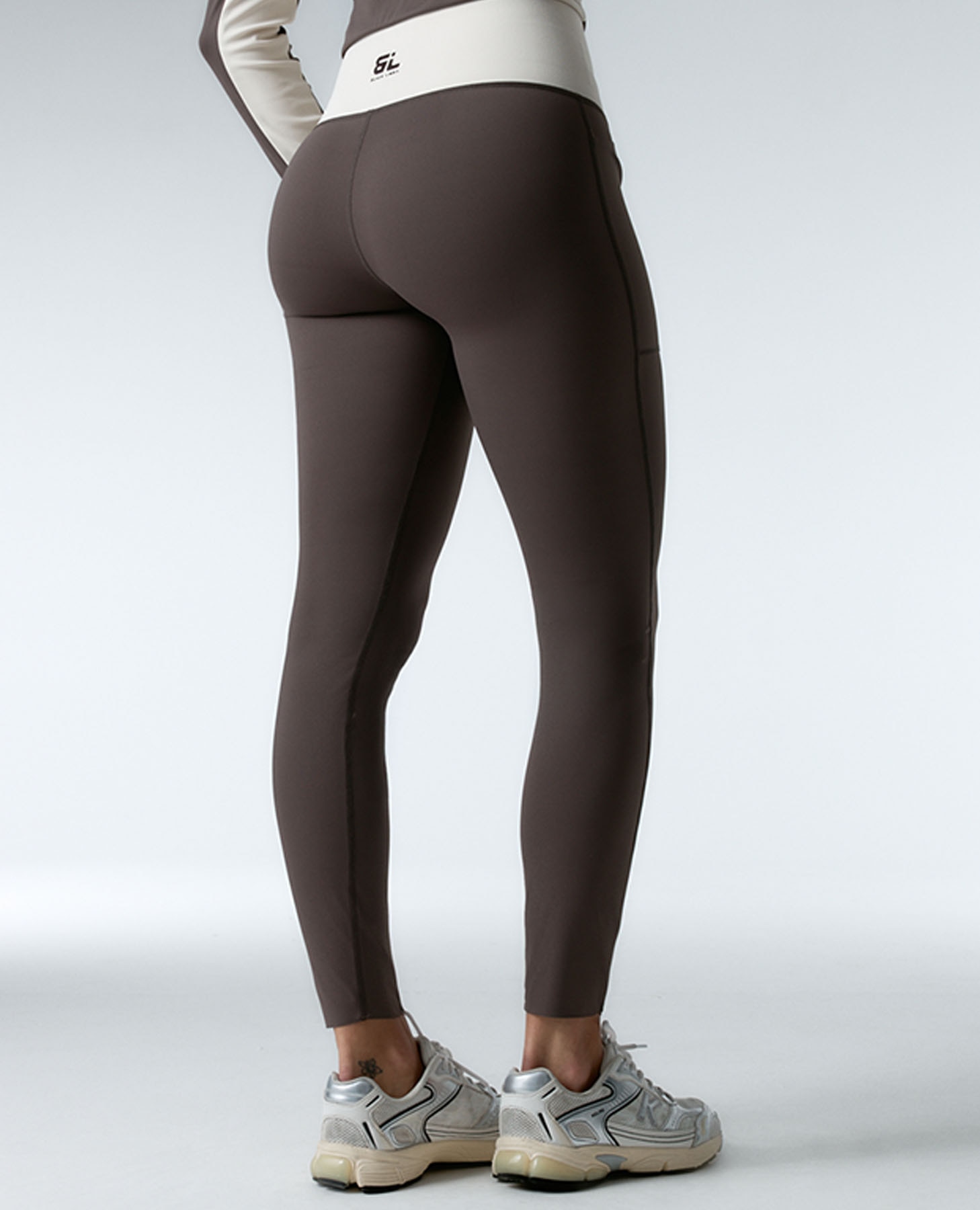Legging deportivo de mujer con cintura bonded de alta sujeción - Black Limba - Marrón chocolate Marrón chocolate-2