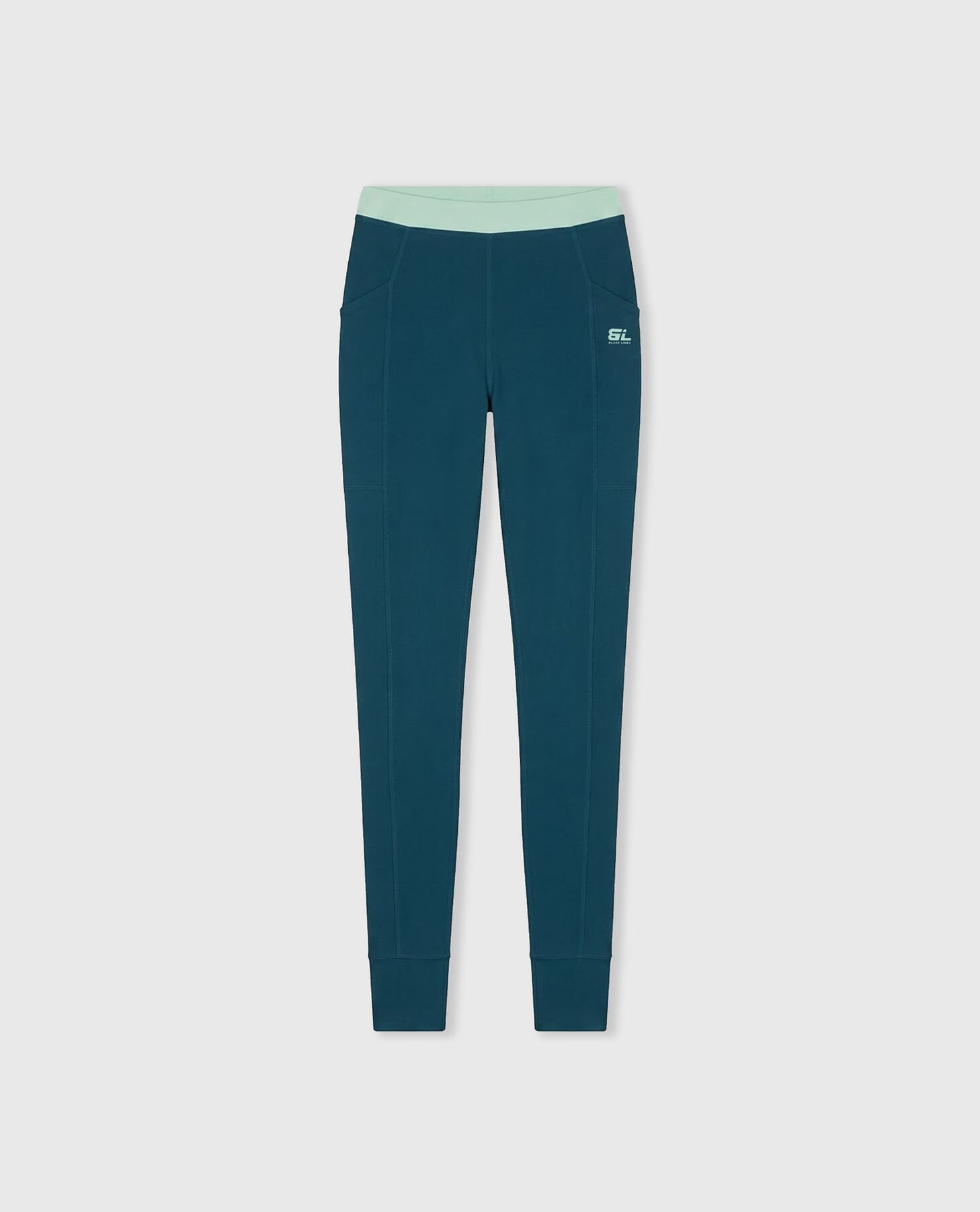 Legging deportivo de mujer con paneles laterales de media sujeción - Black Limba - Azul / Verde Azul / Verde-8