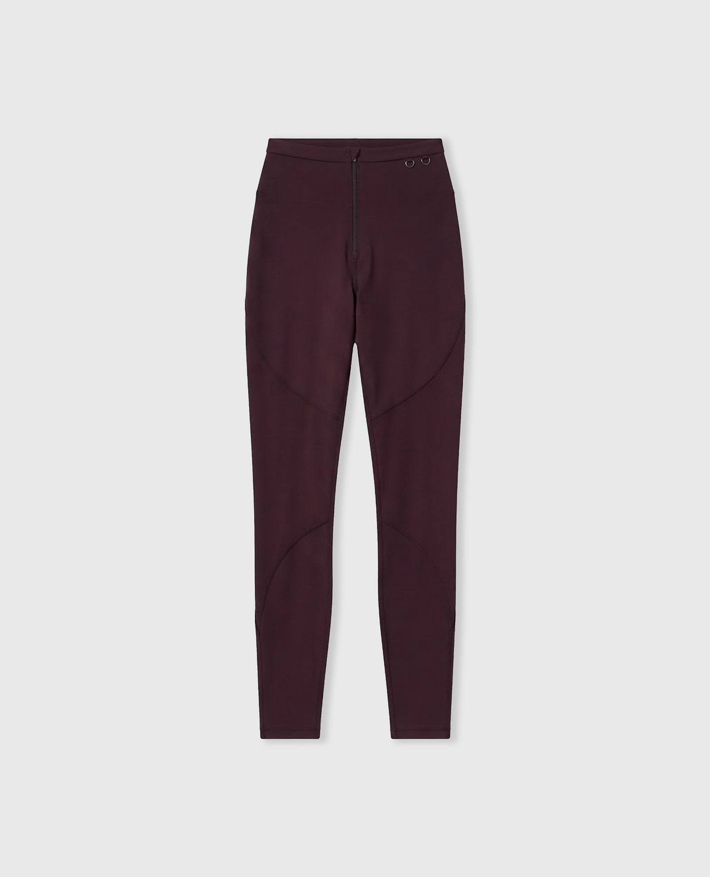 Legging deportivo de mujer con cremallera delantera y refuerzos - Black Limba - Burdeos Burdeos-7