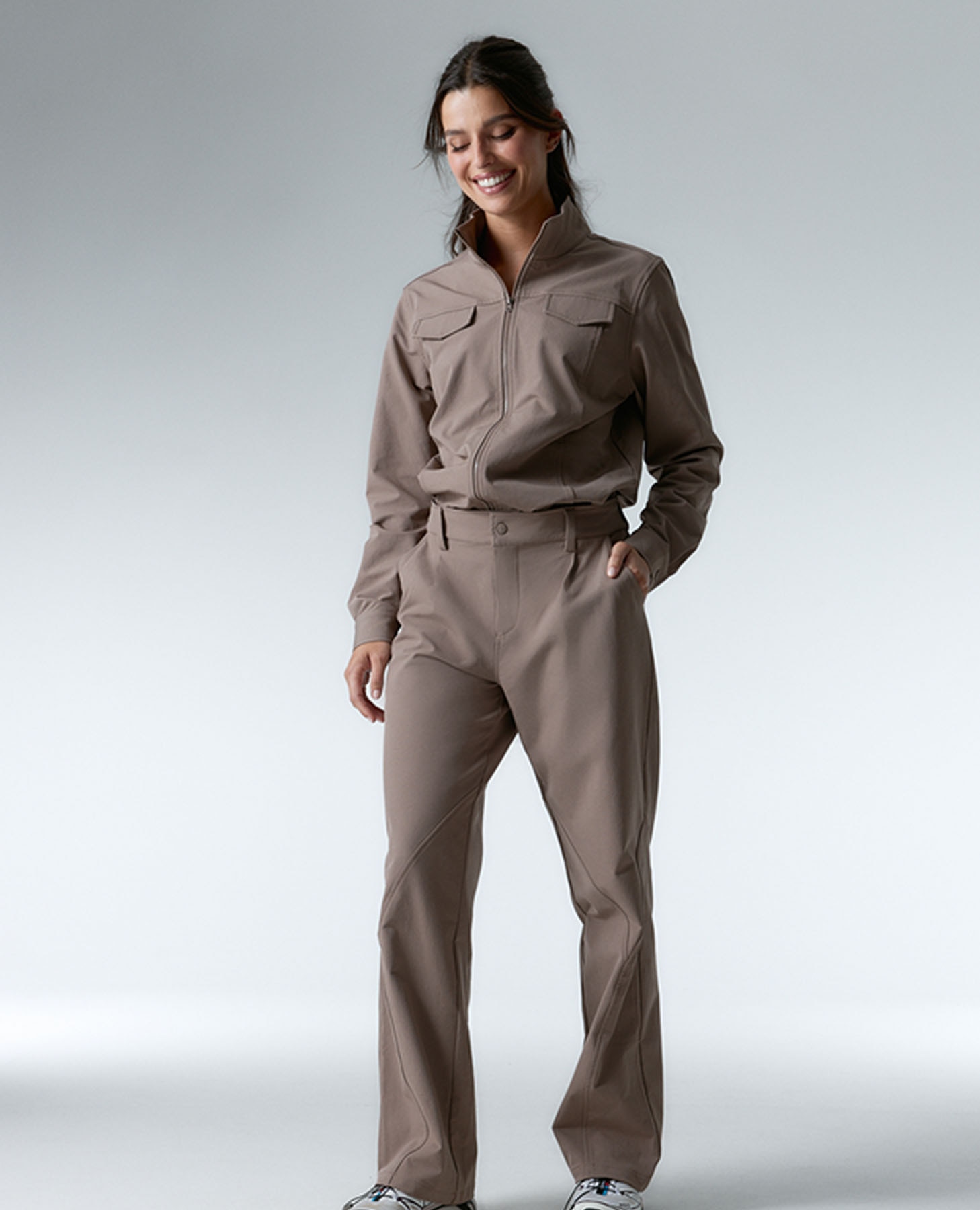 Mono deportivo de mujer desmontable con múltiples bolsillos - Black Limba - Camel Camel-1