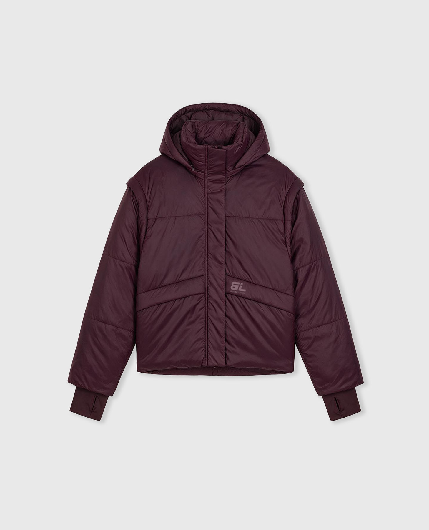 Chaqueta de mujer acolchada con mangas desmontables - Black Limba - Burdeos Burdeos-8