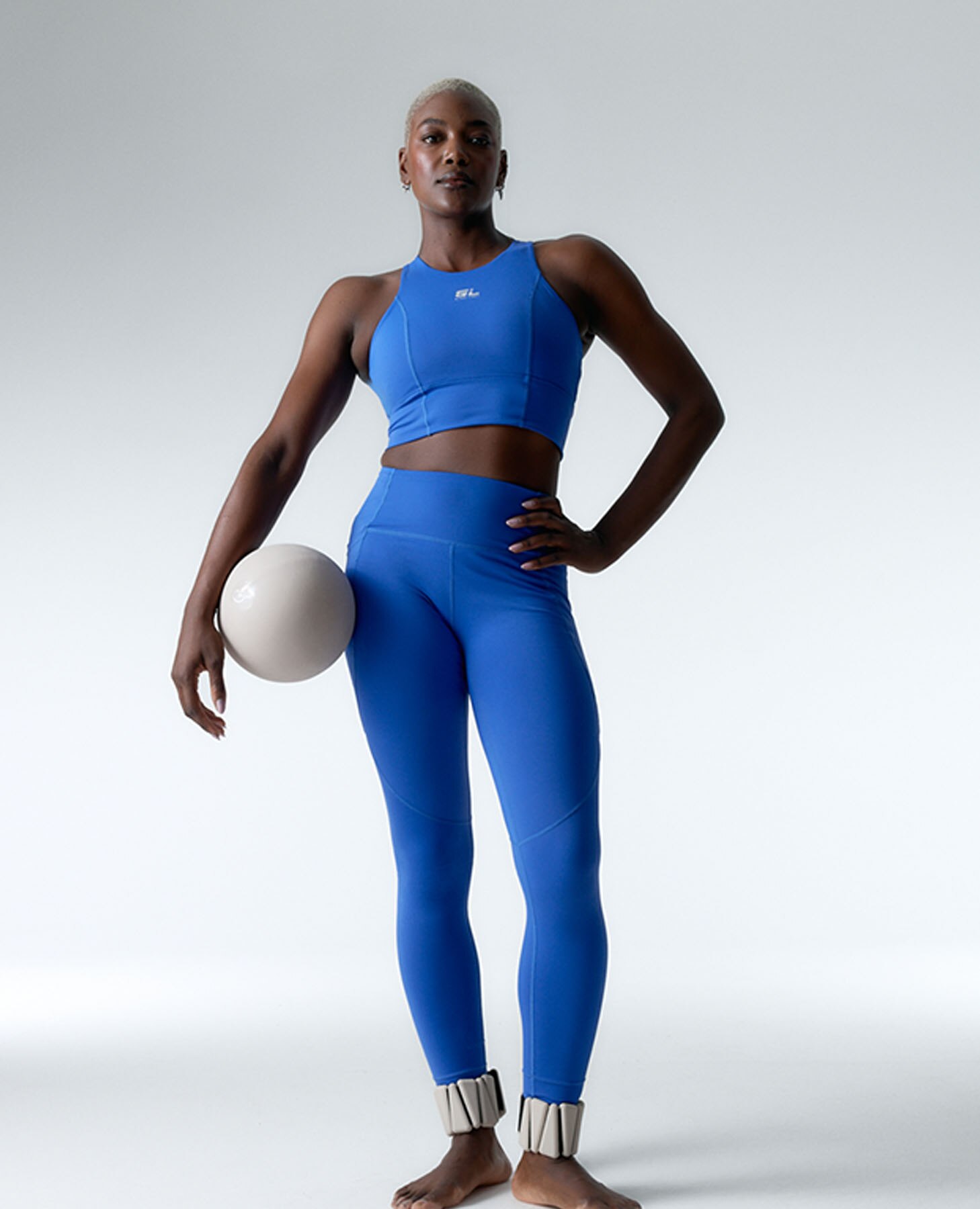 Legging deportivo de mujer recortable y compresivo - Black Limba - Azul Azul-7