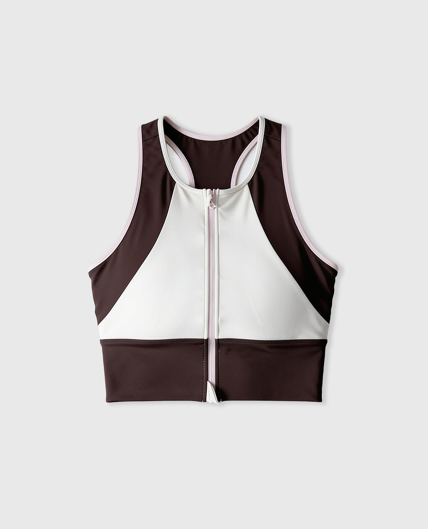 Sujetador deportivo con bloques de color de sujeción alta - Black Limba - Marrón chocolate Marrón chocolate-8