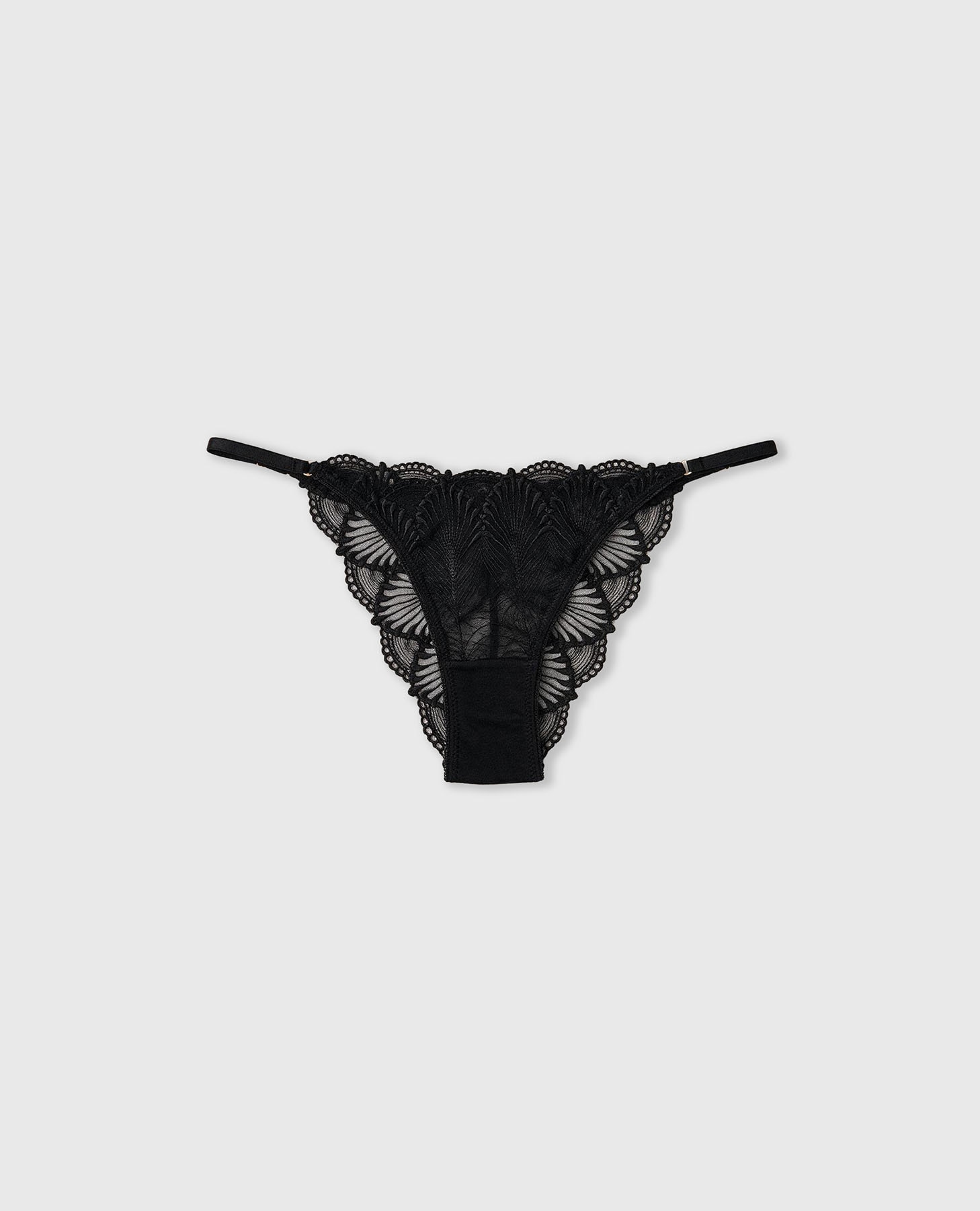 Braga brasileña en tul bordado geométrico - Black Limba - Negro Negro-8