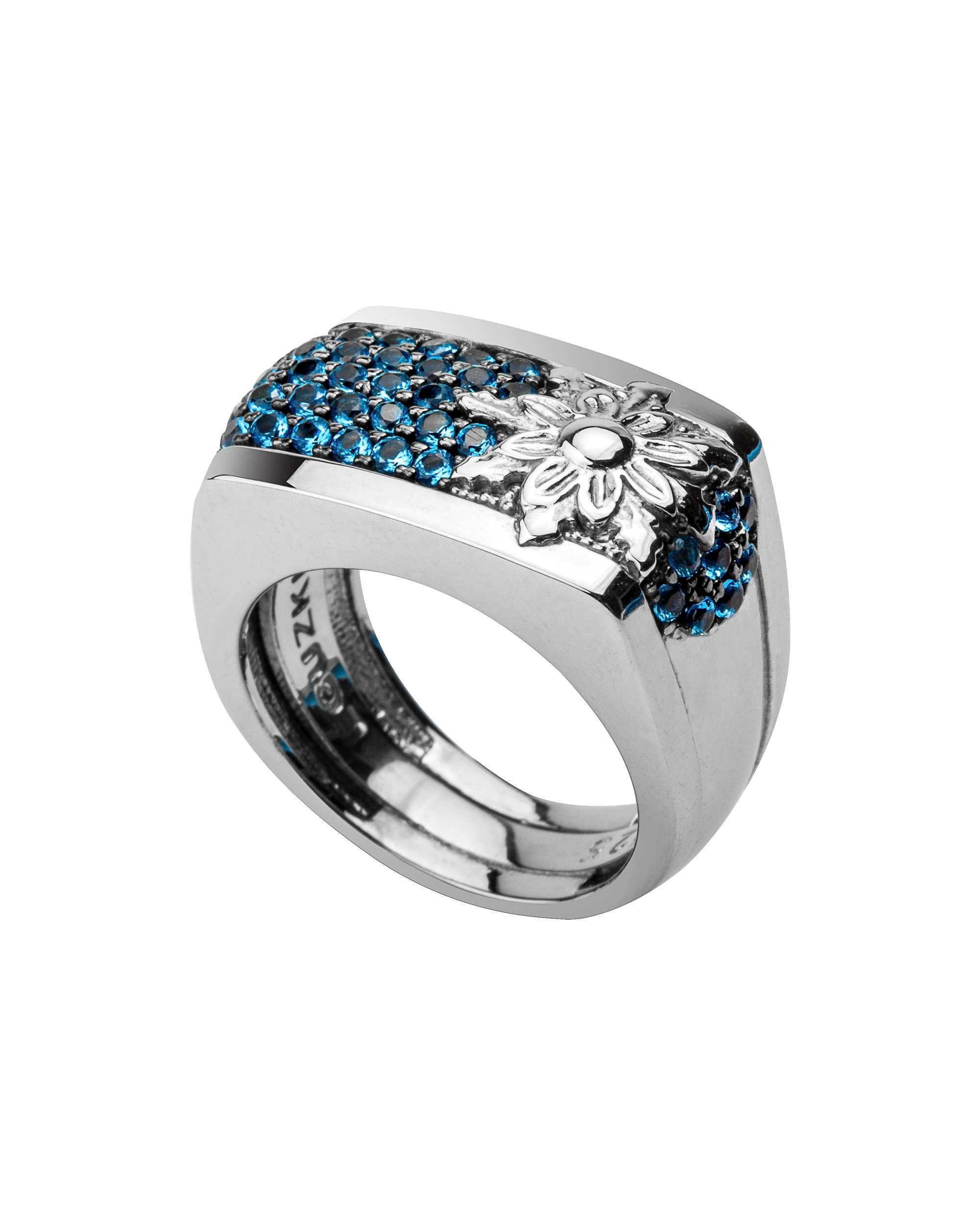 Imagen 0 de Anillo London ajustable de plata con circonitas azules Azul