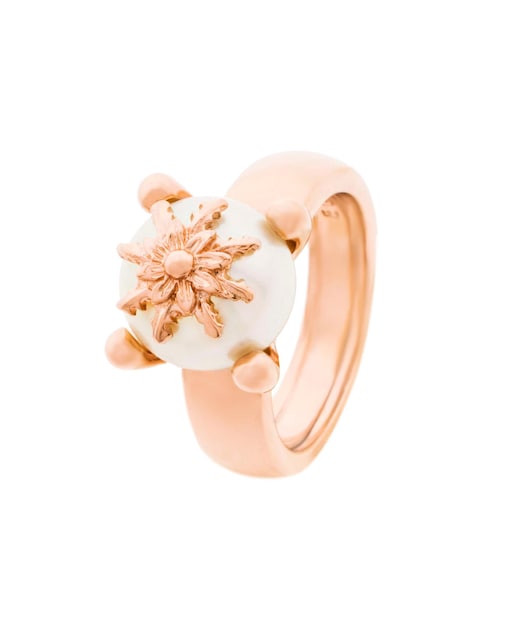 Imagen 0 de Anillo Eguzkilore de plata rosa con perla cultivada