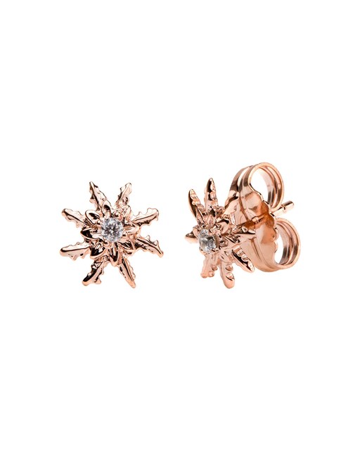Imagen 0 de Pendientes Eguzkilore de plata rosa con circonita blanca 11mm