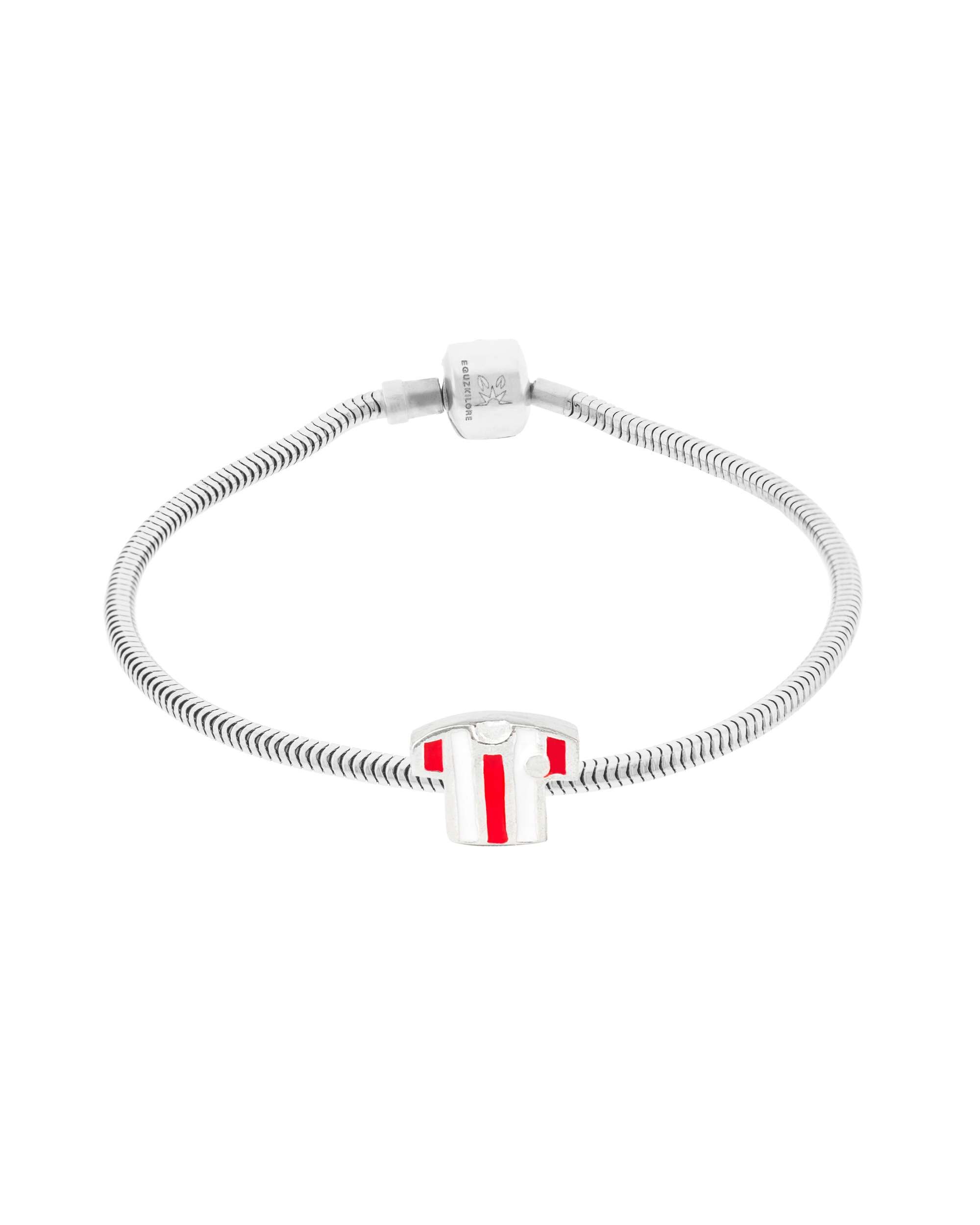 Imagen 2 de Charm símbolo camiseta de fútbol rojiblanca de plata - Eguzkilore - Plateado Plateado