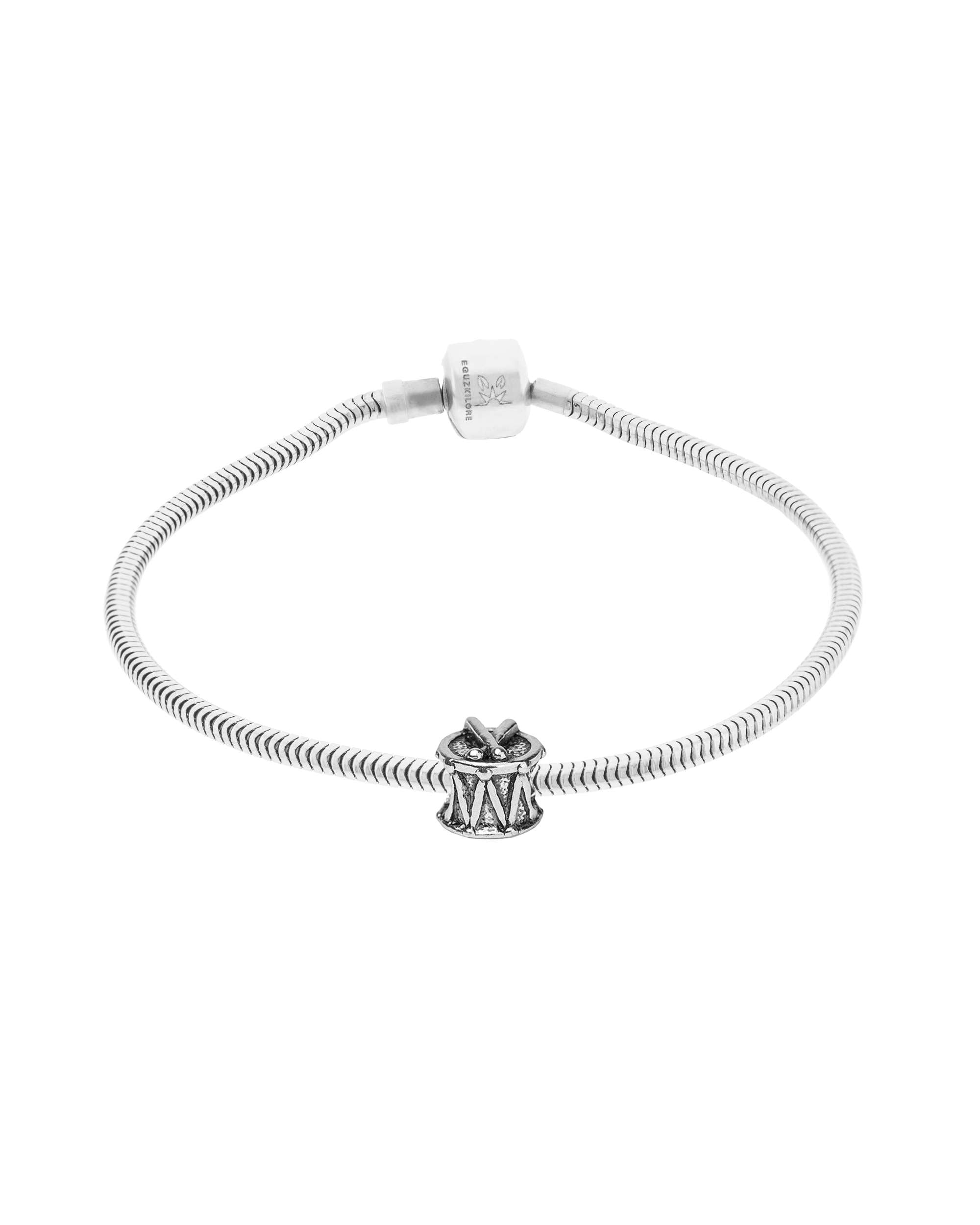 Charm símbolo tambor de plata - Eguzkilore - Plateado Plateado-2