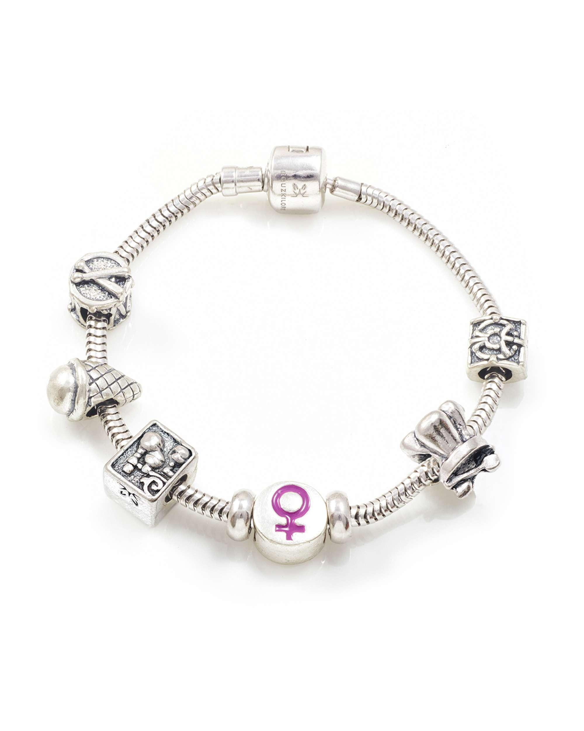 Pulsera charm de plata de 19cm - Eguzkilore - Plateado Plateado-3