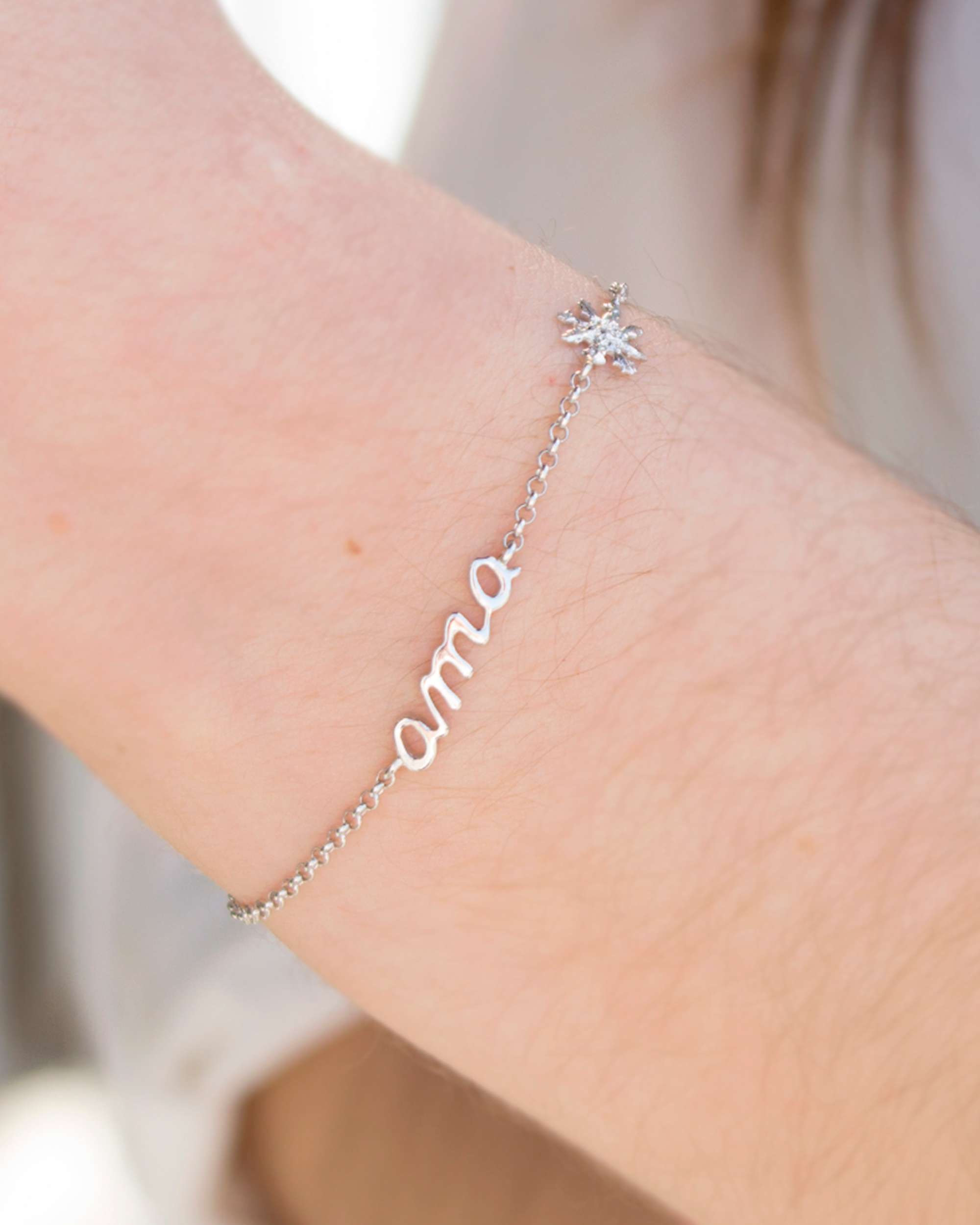 Pulsera de cadena ama de plata - Eguzkilore - Plateado Plateado-3