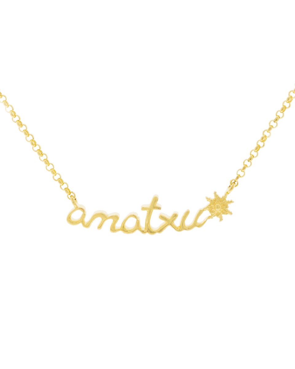 Gargantilla Amatxu de plata bicolor Oro-1