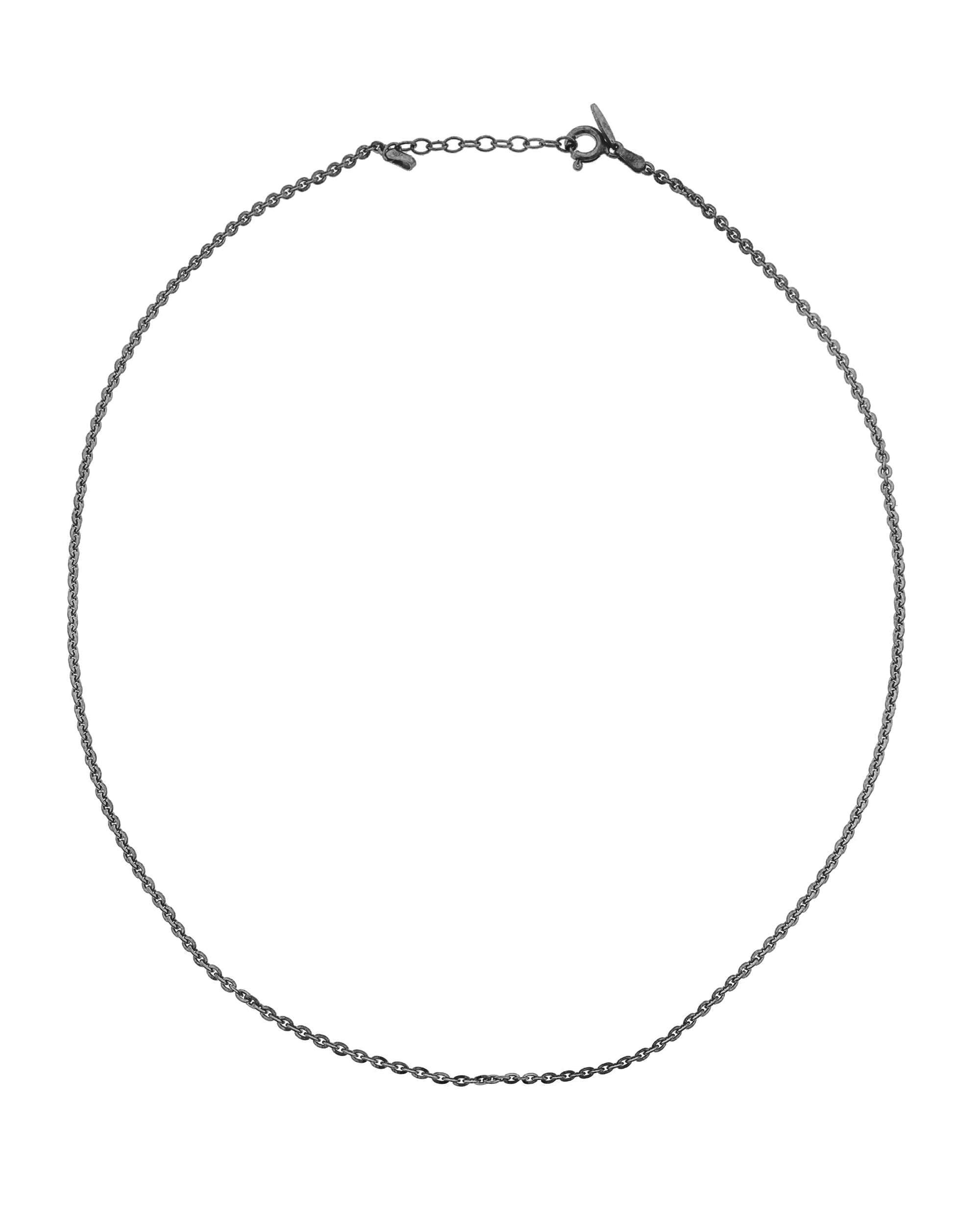 Cadena forza de plata negra de 0,60mm de 42cm - Eguzkilore - Negro Negro-1