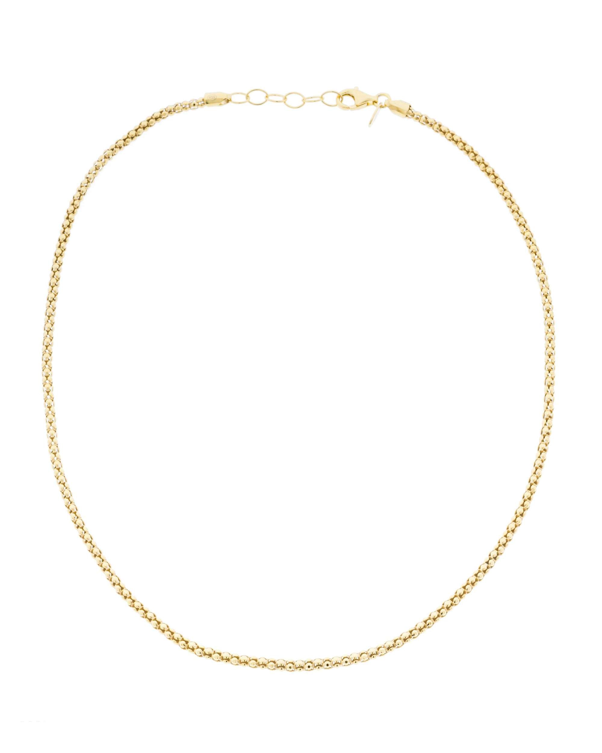 Imagen 1 de Cadena bombata de plata dorada de 3mm de 50cm Dorado