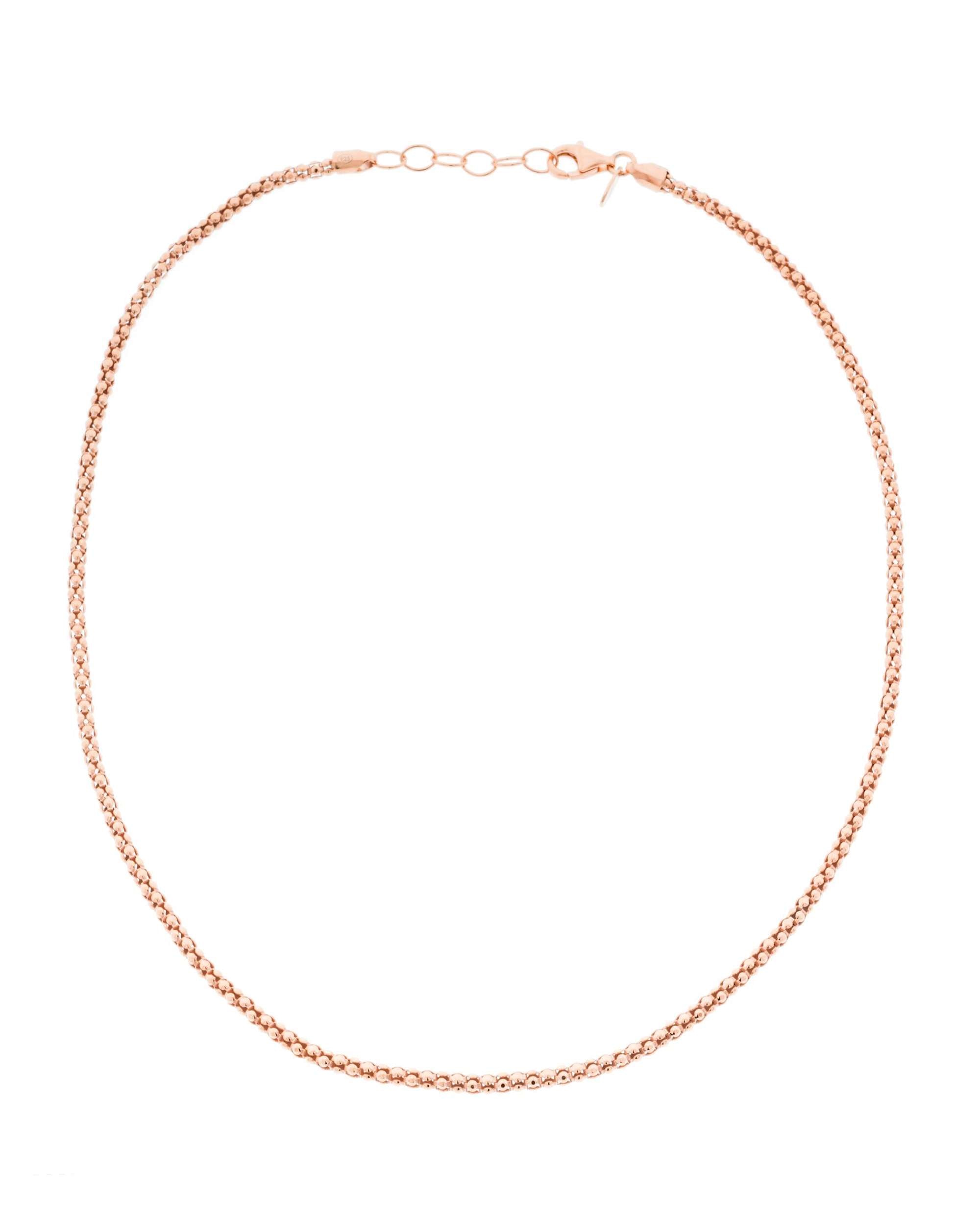 Cadena bombata de plata rosa de 3mm de 80cm Rosa Eguzkilore Rosa-1
