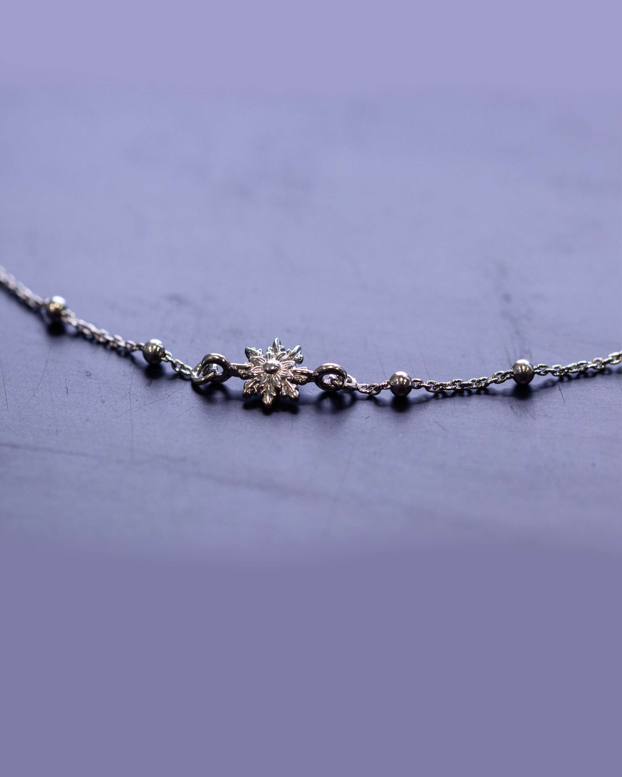 Imagen 2 de Collar eguzkilore de plata con cadena bolitas - Plateado Plateado