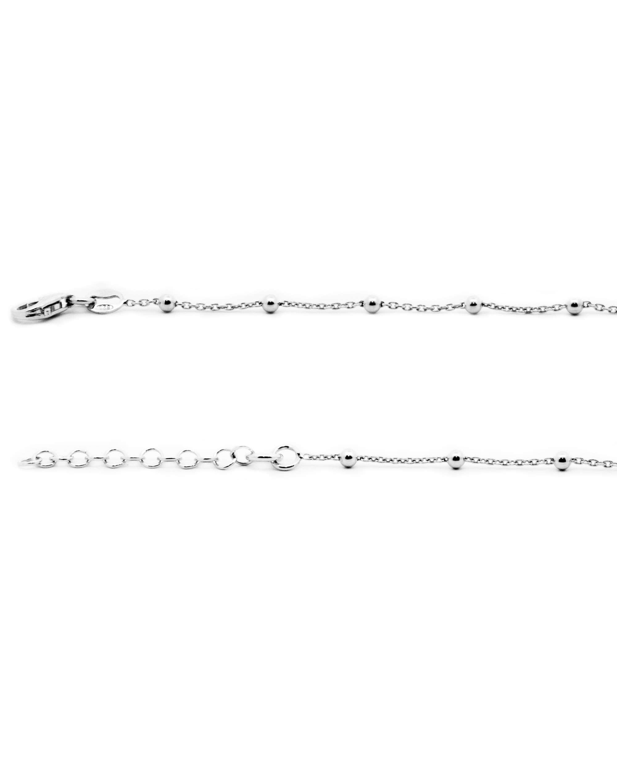 Imagen 3 de Collar eguzkilore de plata con cadena bolitas - Plateado Plateado