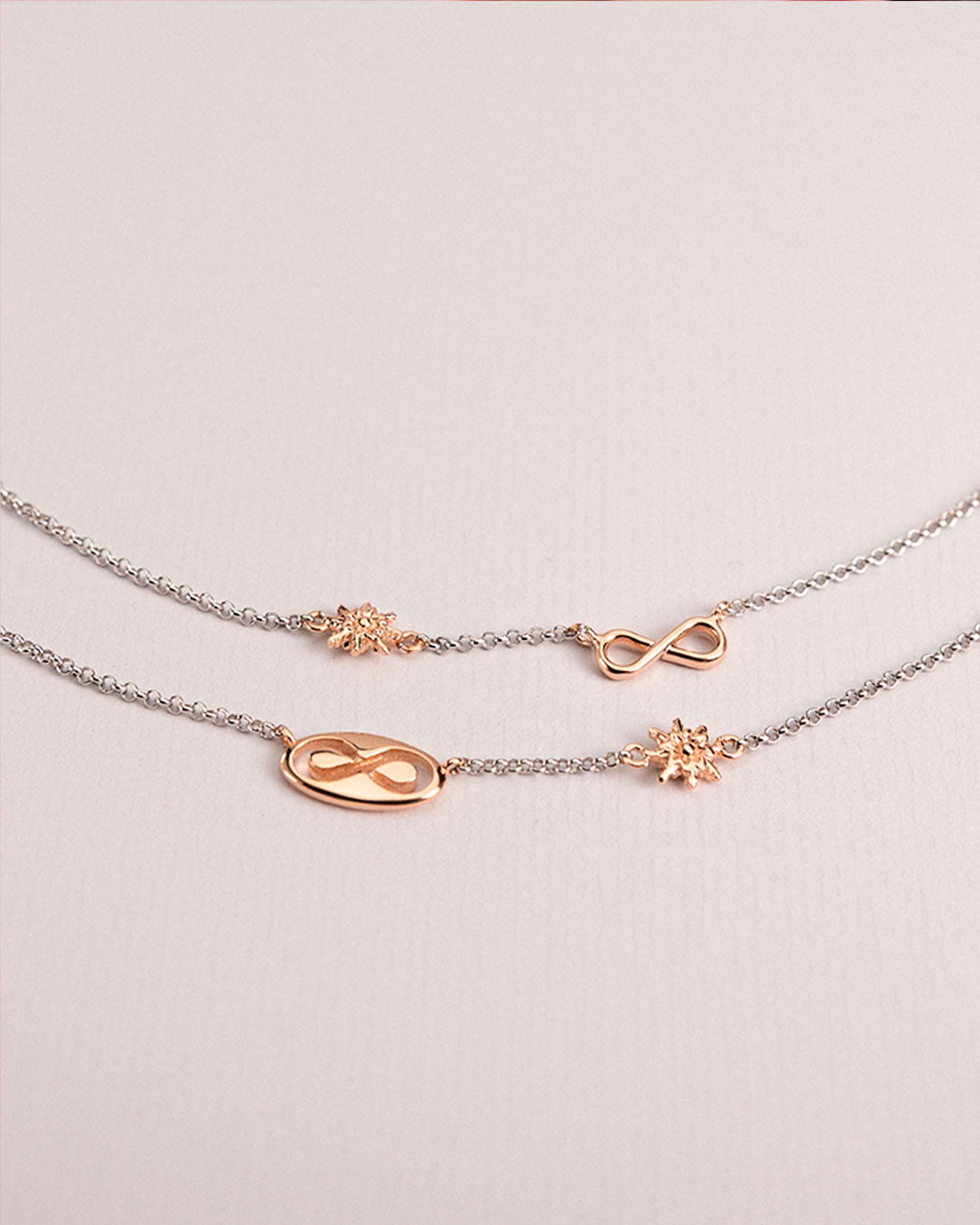 Imagen 2 de Collar infinito de plata rosa - Eguzkilore - Plata / Rosa Plata / Rosa