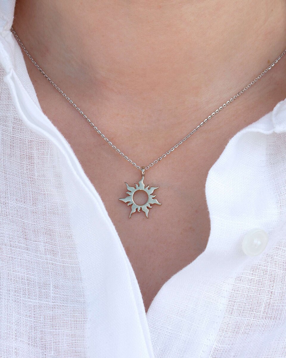 Colgante Mountain de plata Plateado-2