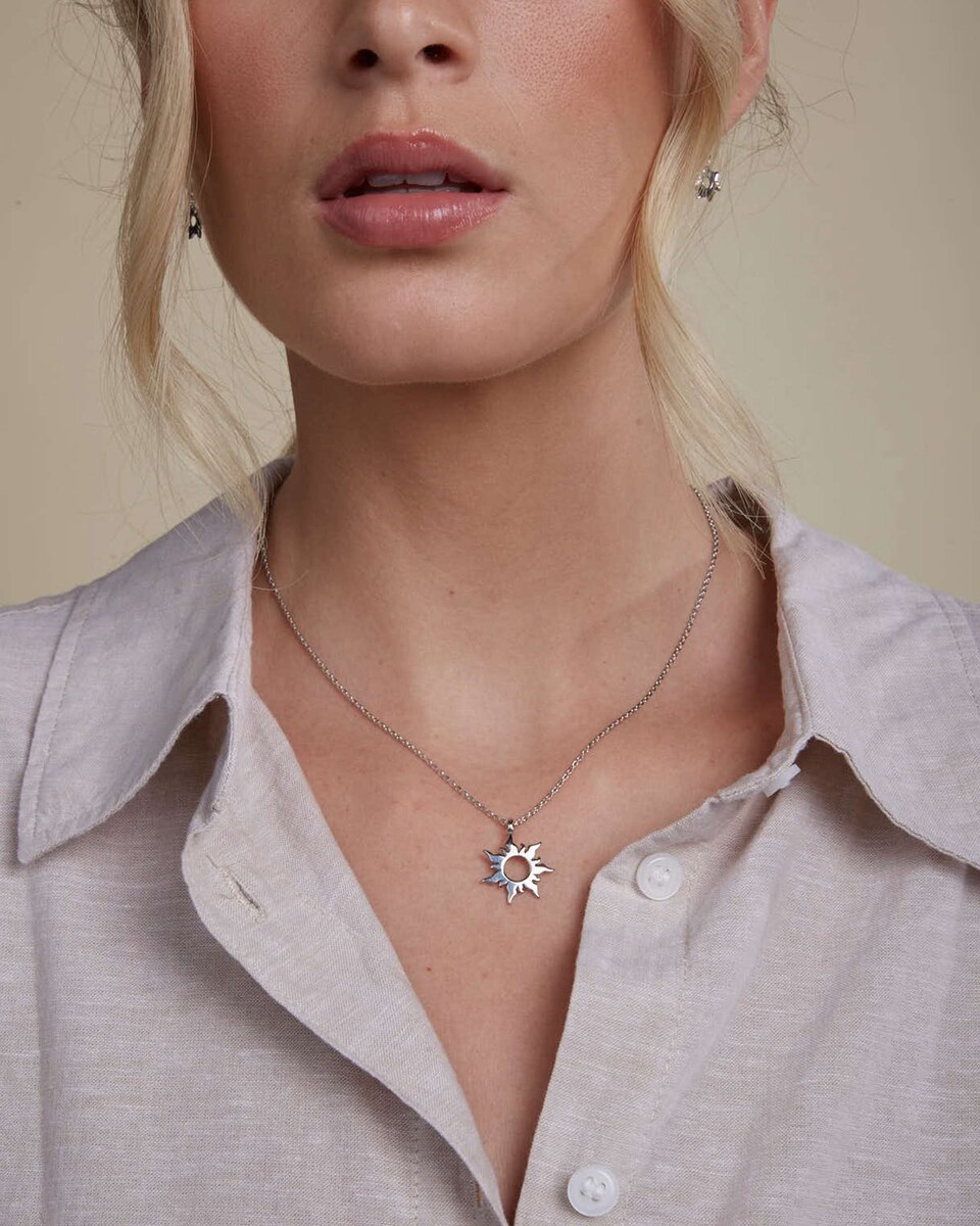 Colgante Mountain de plata Plateado-3