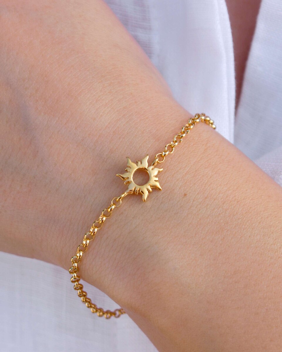 Pulsera Mountain de plata dorada Oro-2