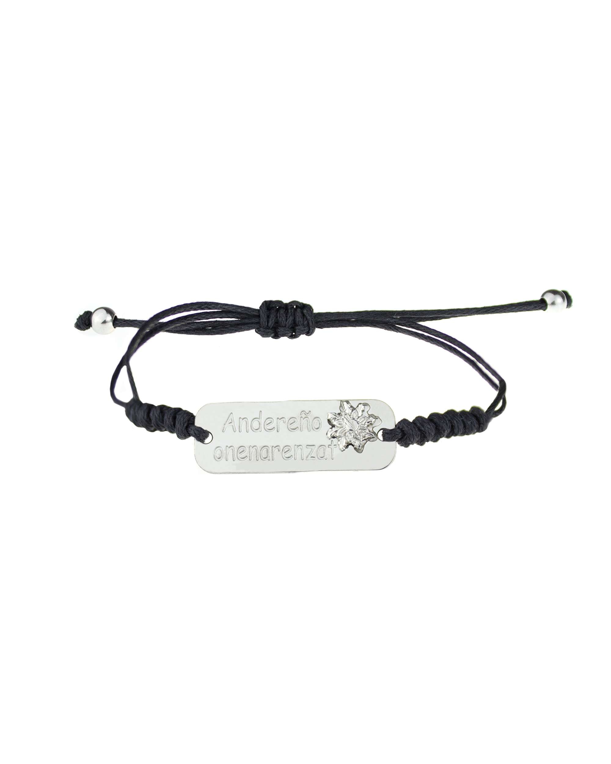 Imagen 0 de Pulsera de cordón andereño onenarentzat de plata Plateado