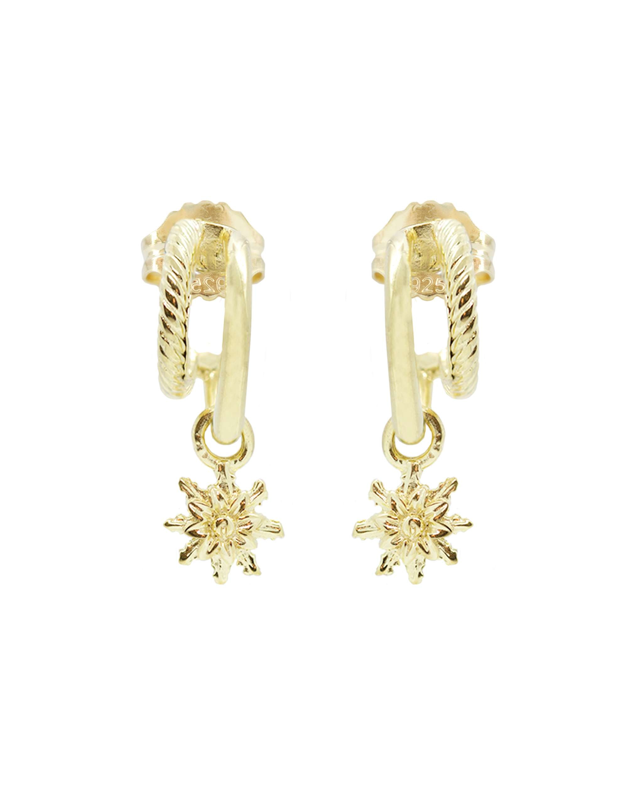 Pendientes de aro biarritz de plata dorada - Eguzkilore - Dorado Dorado-1