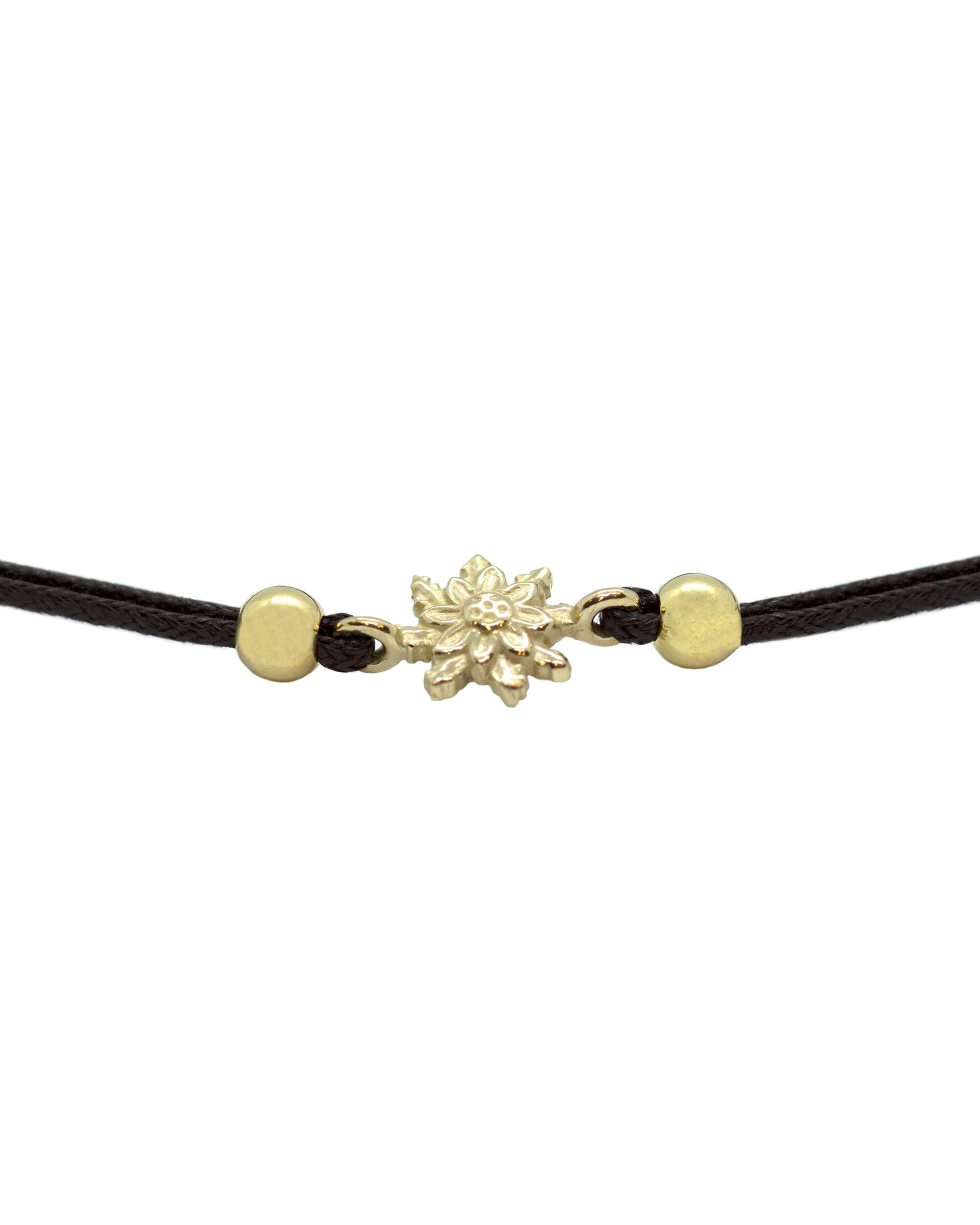 Pulsera de hilo basic marrón con eguzkilore de plata dorada - Dorado Dorado-2