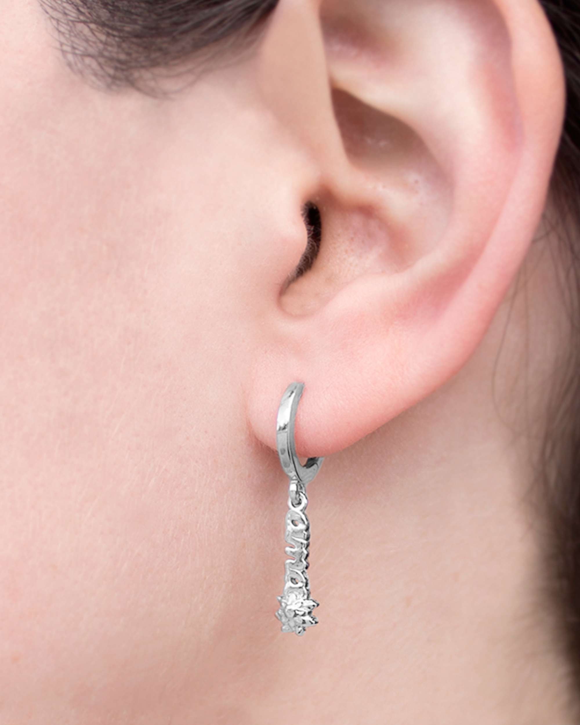 Pendientes largos ama de plata 11mm - Eguzkilore - Plateado Plateado-3