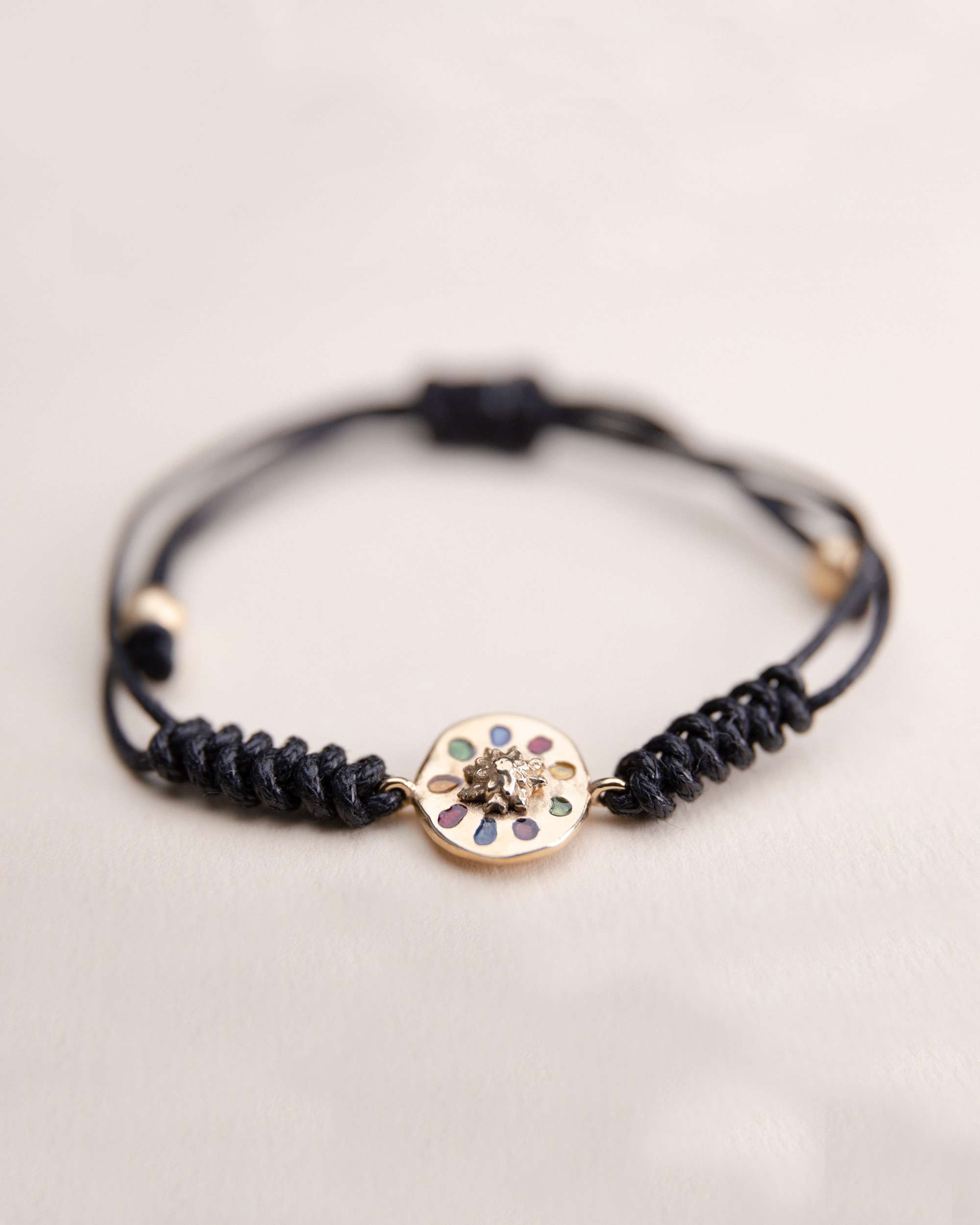 Pulsera de cordón arrue de plata dorada Dorado Eguzkilore Dorado-2